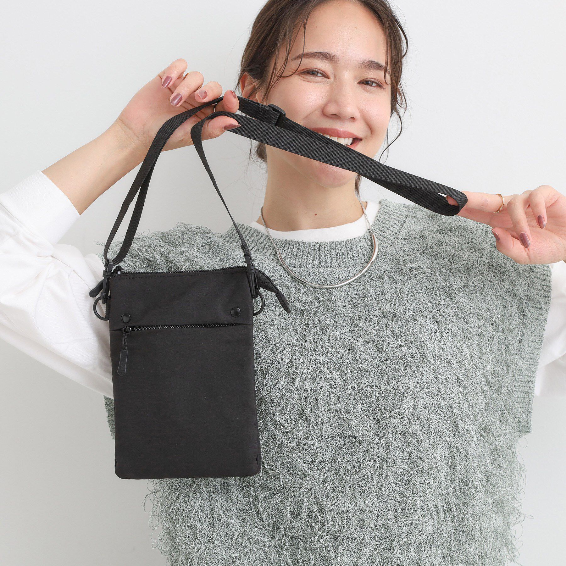 SHOO･LA･RUE「【撥水】2層ミニショルダーバッグ」|ショルダー・メッセンジャー|ブラック(019)