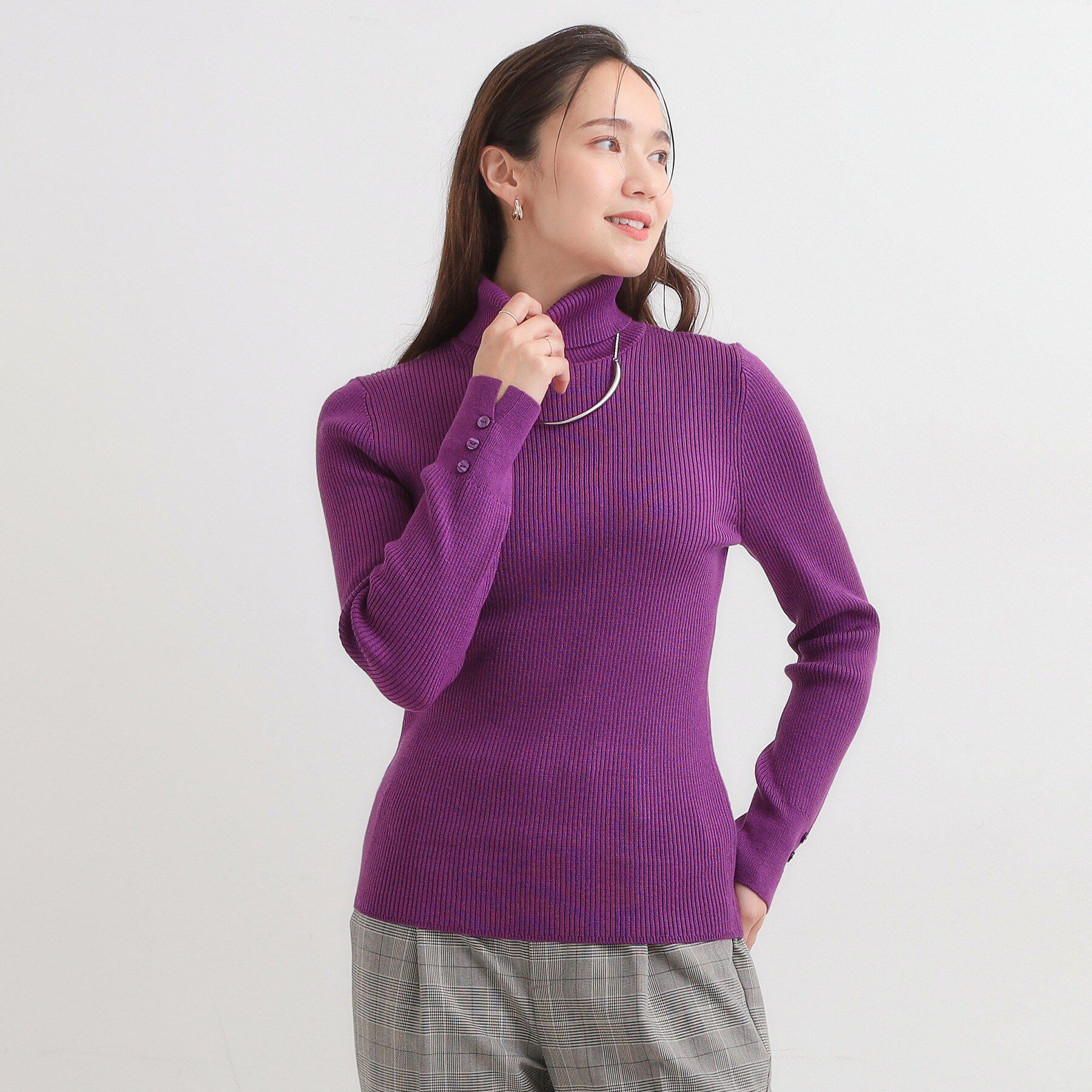 SHOO･LA･RUE「【絶妙なゆるピタ/洗濯機可】ちくちくしにくい リブタートルネック やわらかニット【CIRCRIC】」|ニット・セーター|