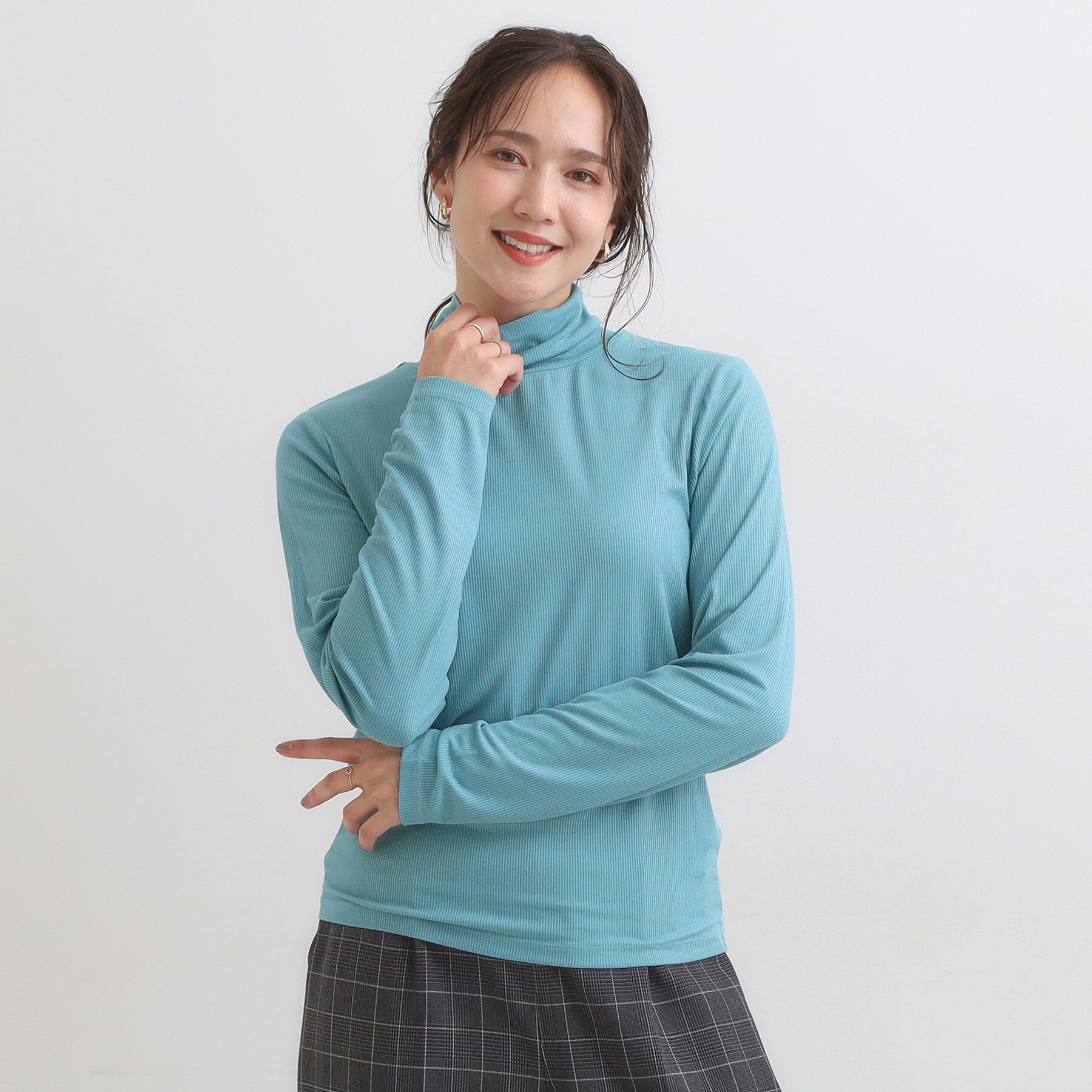 SHOO･LA･RUE「【S-LL/吸湿発熱】なめらかとろみ インナータートル」|Tシャツ・カットソー|