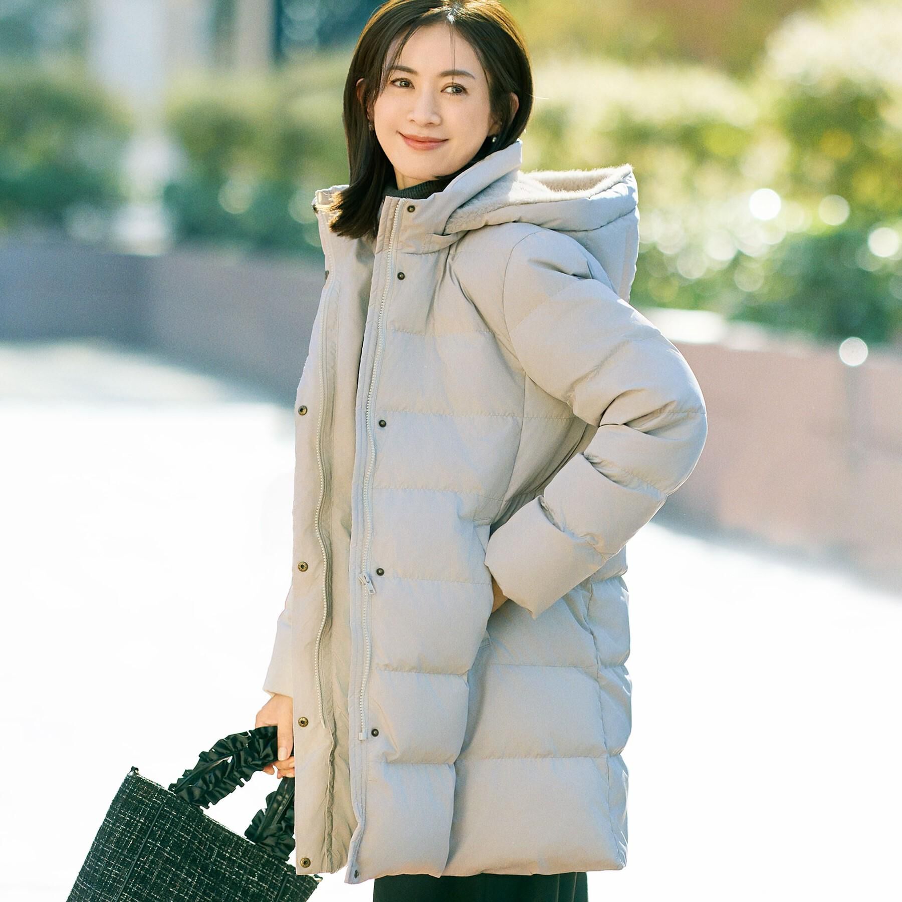 SHOO･LA･RUE「【洗濯機可/撥水】フェイクファーフード ロングダウン」|ダウン|