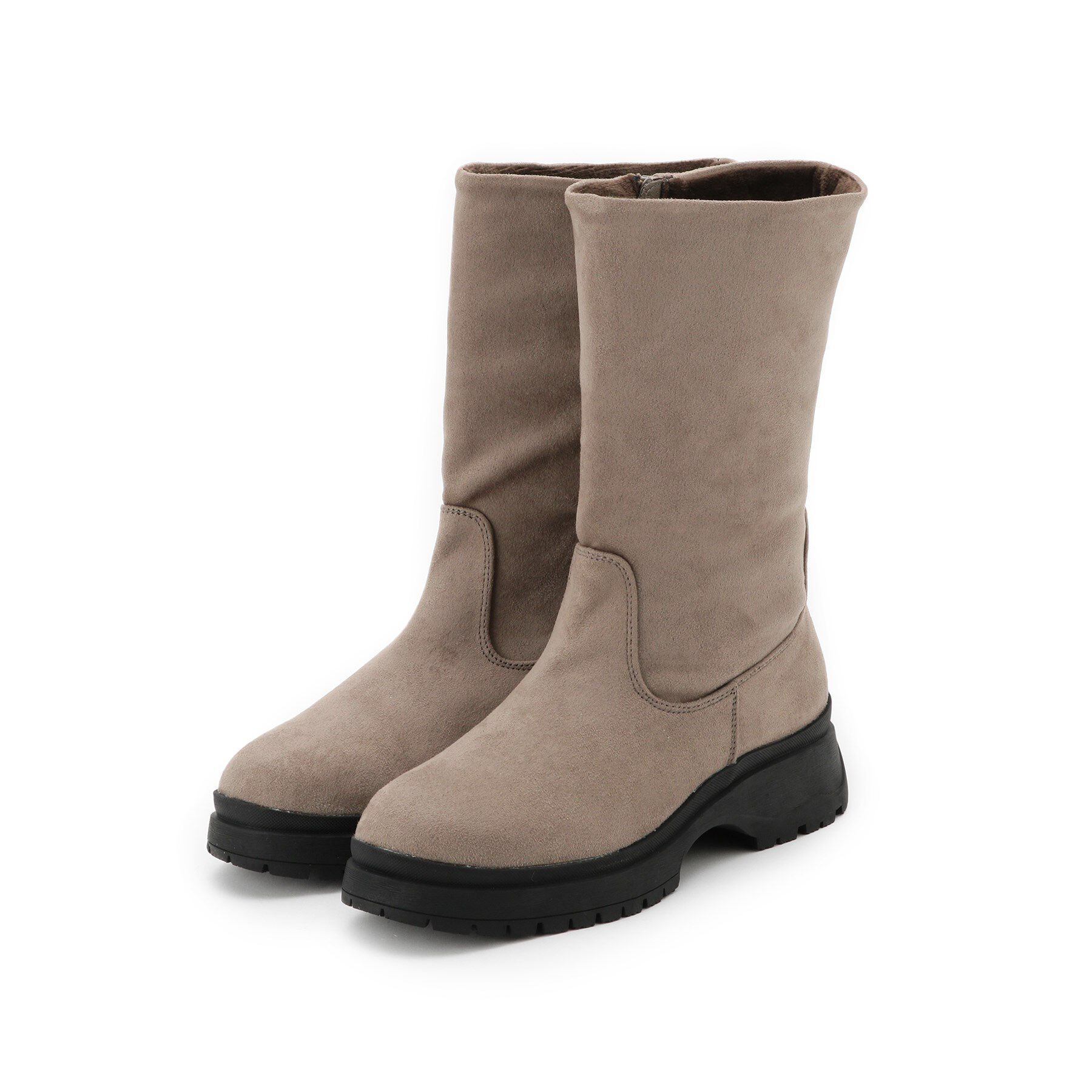 SHOO･LA･RUE「フェイクスェードミドルブーツ」|ショートブーツ|