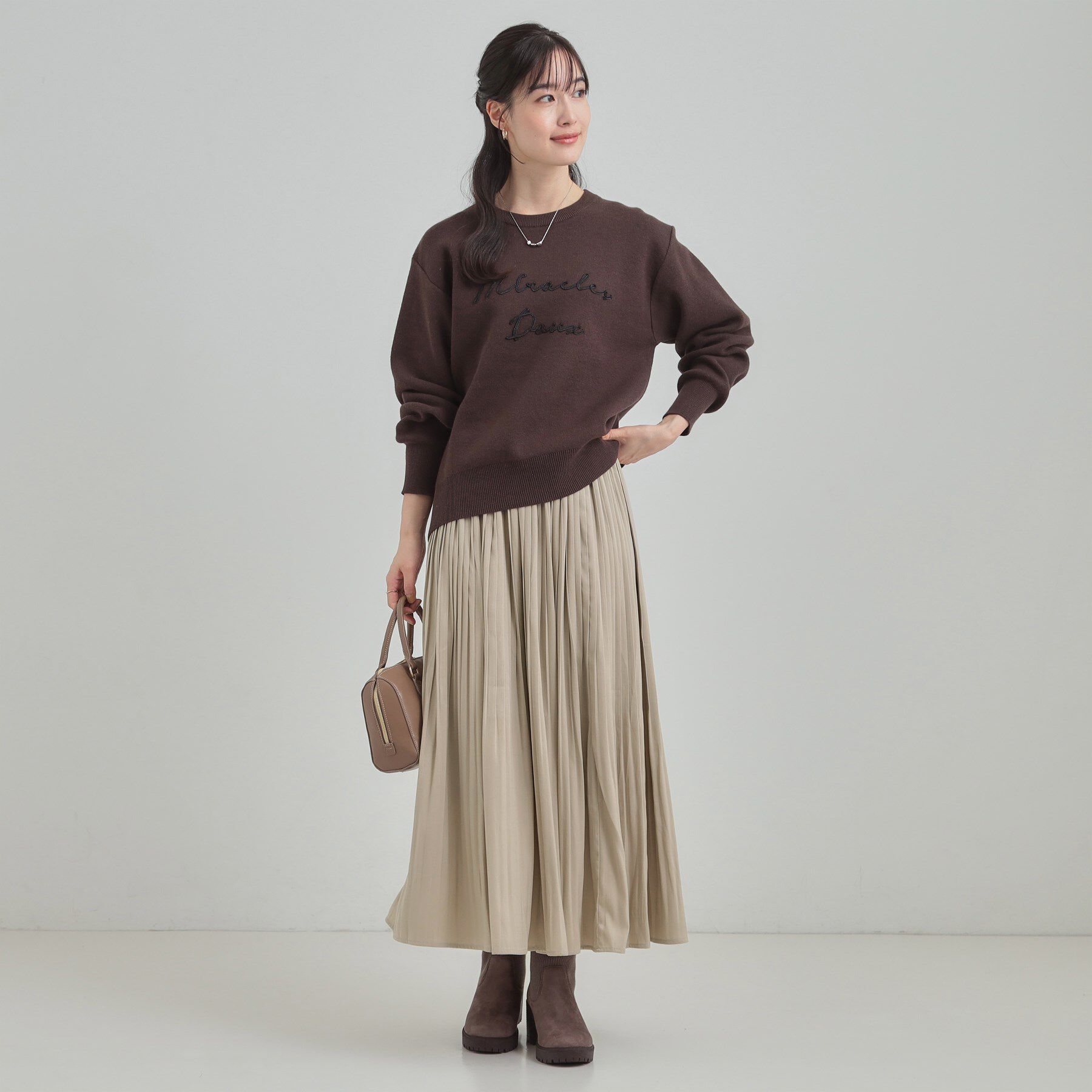 SHOO･LA･RUE「【着丈選べる/あったか】裏に秘密 プリーツスカート」|スカート|