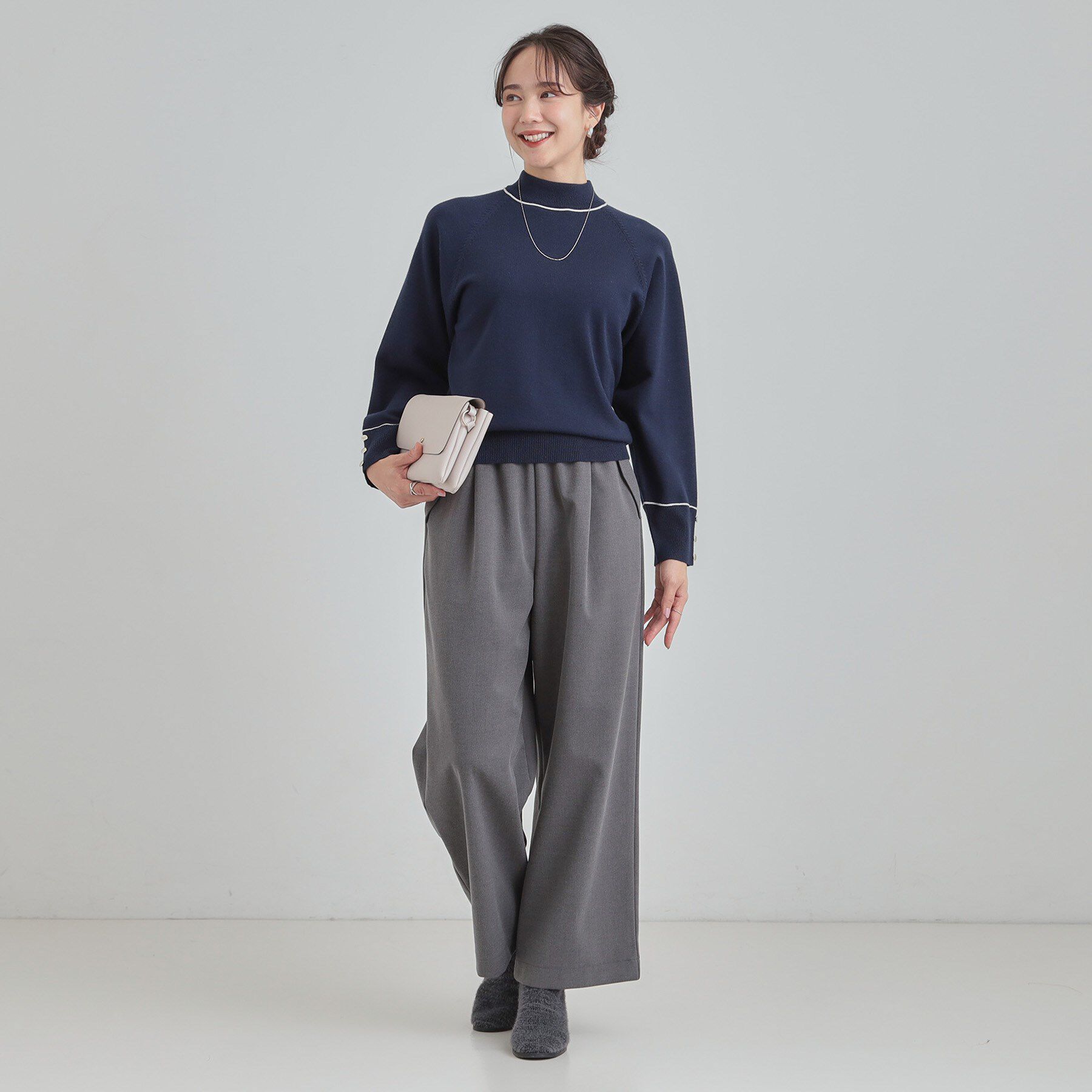 SHOO･LA･RUE「【洗濯機可/吸湿発熱】チクチクしにくいもちもちハイネックニット」|ニット・セーター|