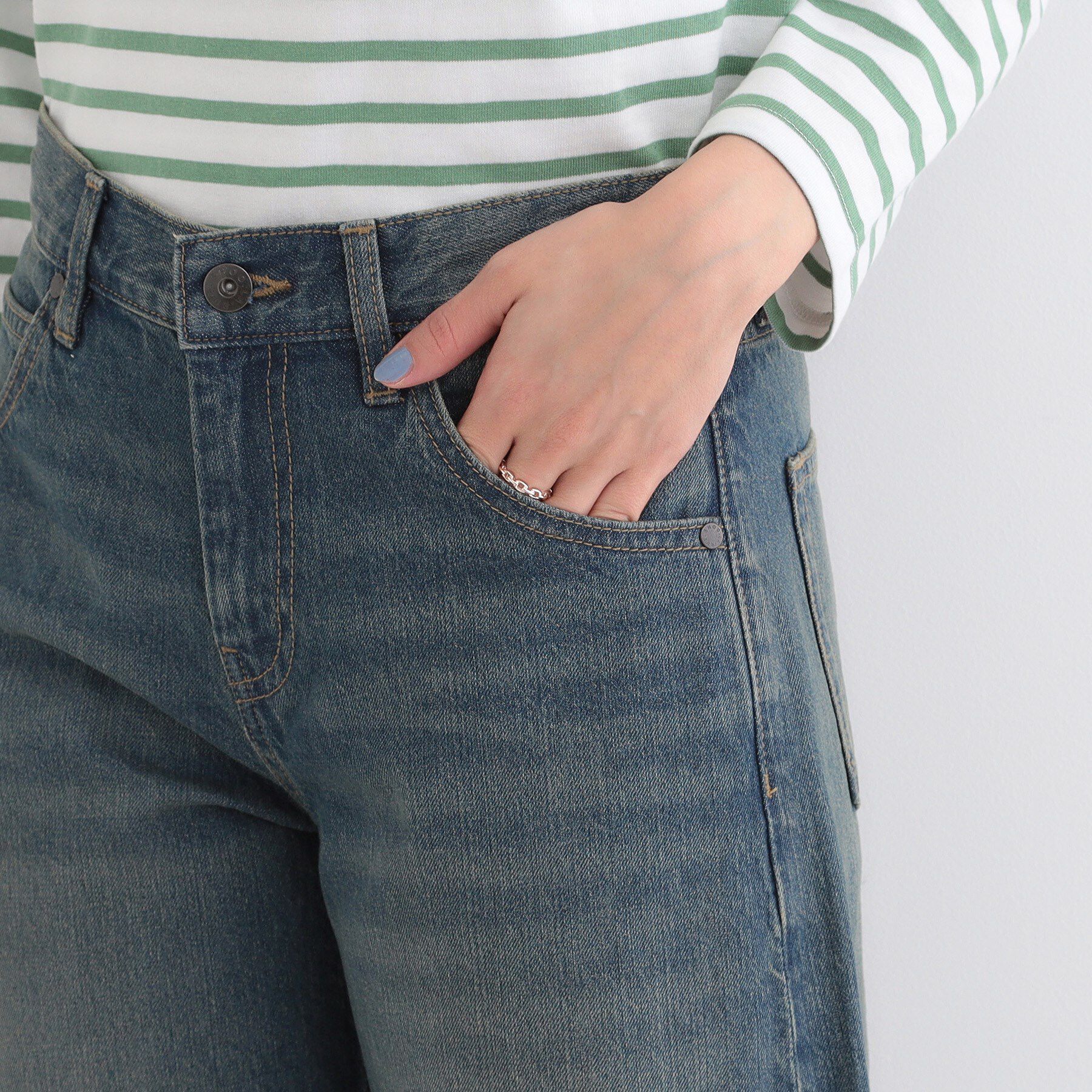 SHOO･LA･RUE「【SHOO・LA・RUE DENIM】1本でこなれシルエットに カーブデニムパンツ」|デニム|