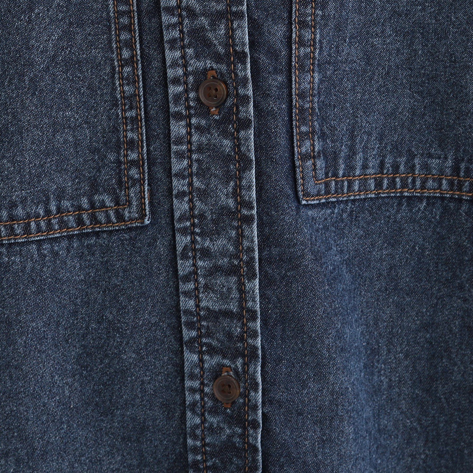 SHOO･LA･RUE「【洗濯機可/体型カバー】こなれ感をプラスする ライトオンスデニムシャツ」|シャツ・ブラウス|