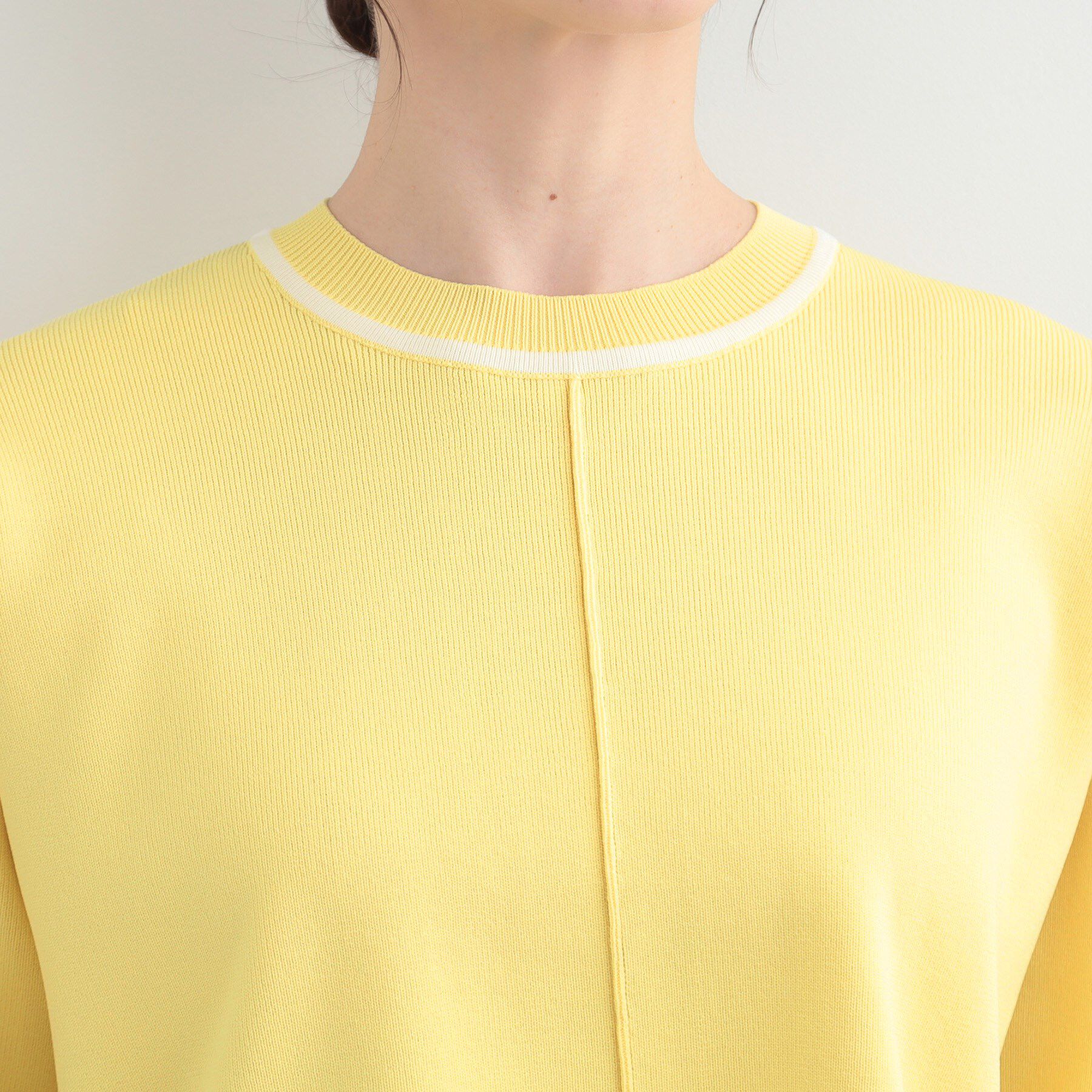 SHOO･LA･RUE「【洗濯機可/S-LL】軽やかなパイピングがポイント スウェットライクニット」|ニット・セーター|