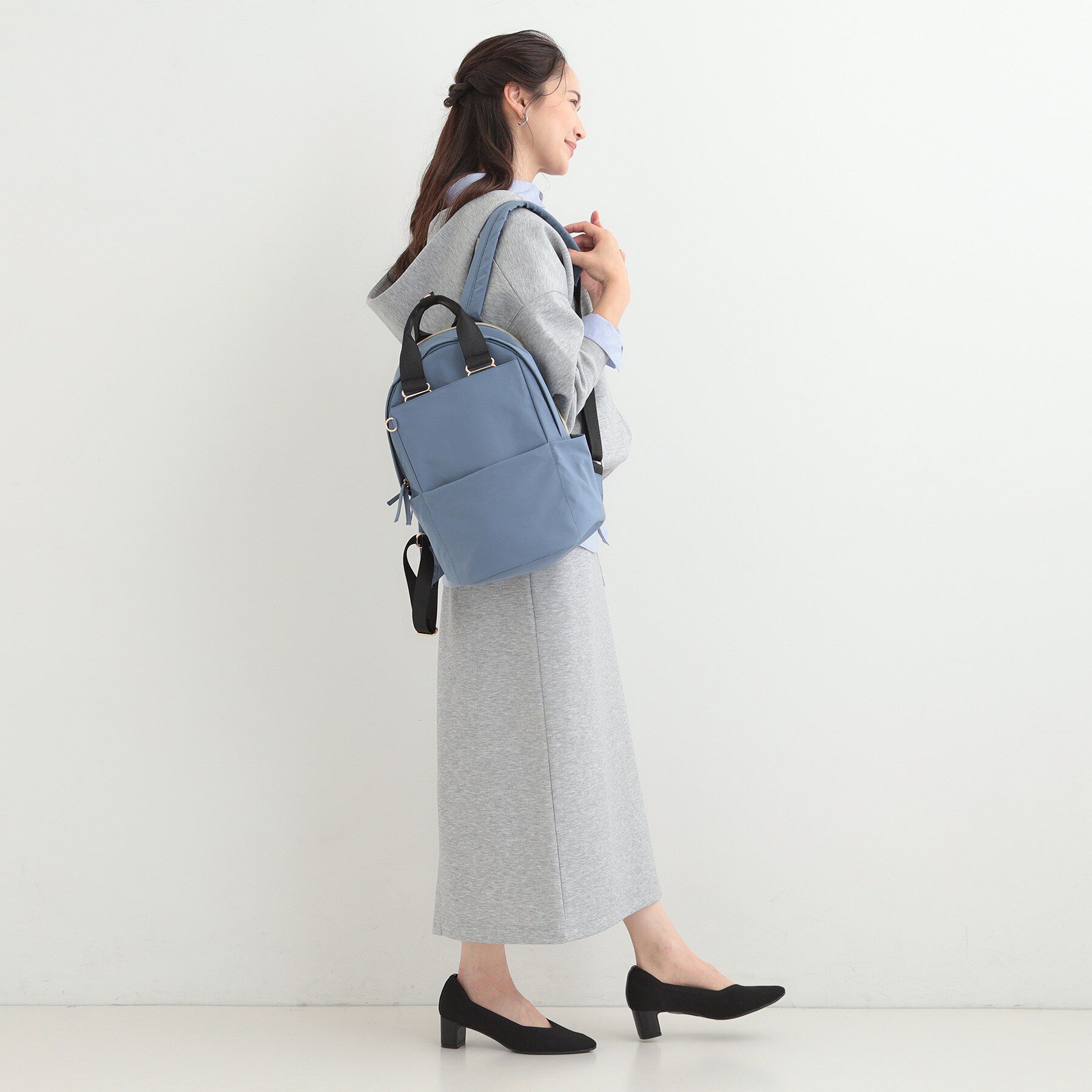 SHOO･LA･RUE「【撥水/9ポケット】コロンとしたフォルムが愛らしい キャリーオン ラウンドリュック」|リュック|