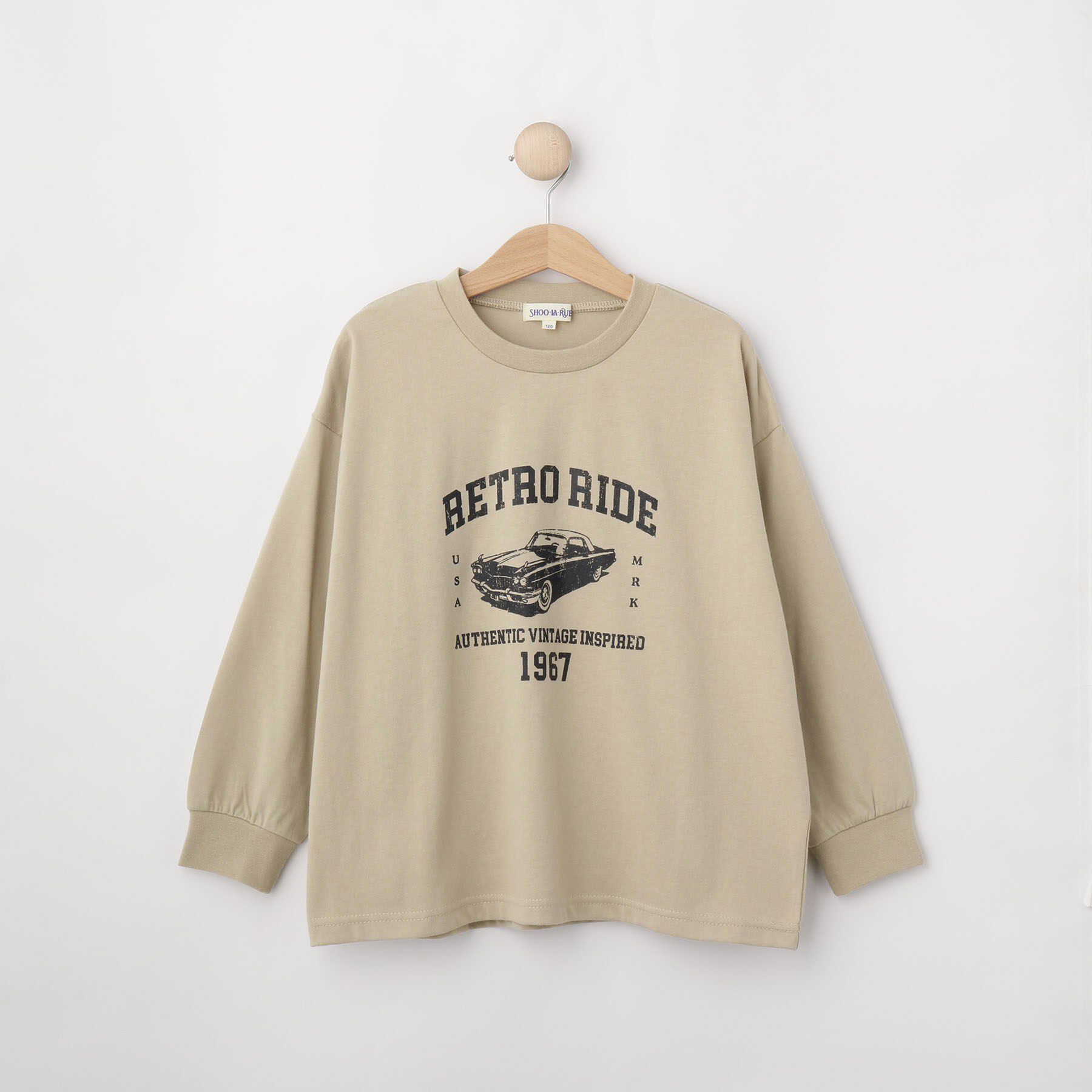 SHOO･LA･RUE「【100-150cm】プリントアソートベーシックロンT」|Tシャツ・カットソー|ベージュ(052)