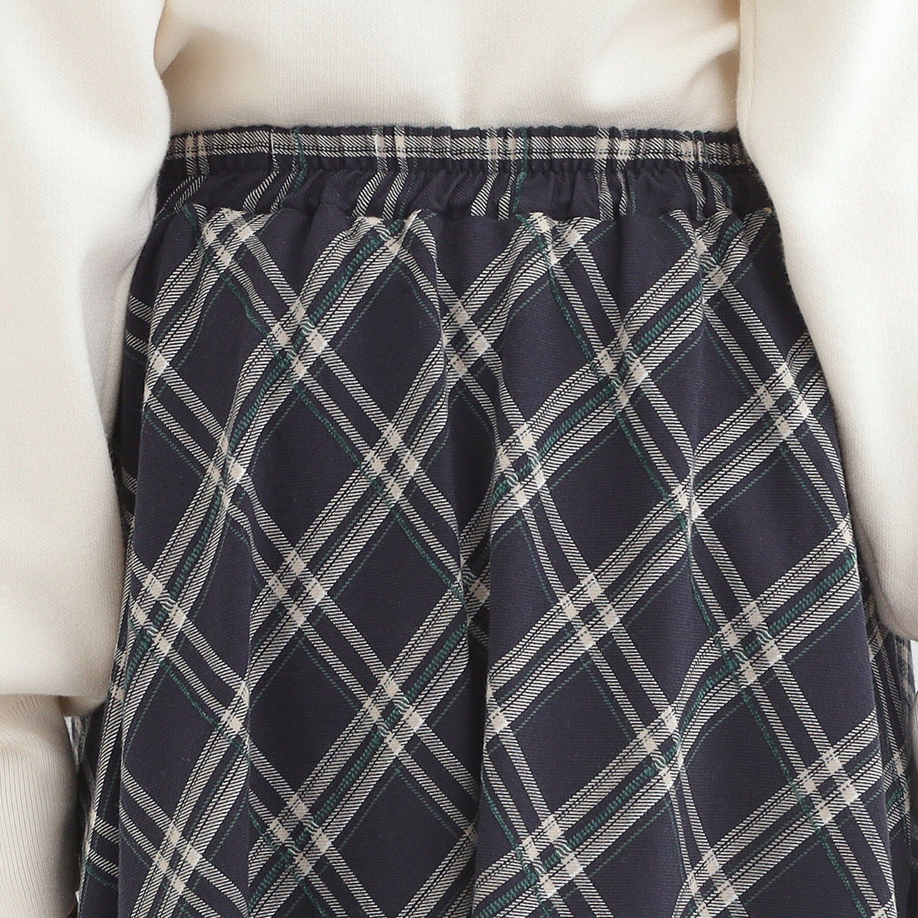 SHOO･LA･RUE「【S-LL】立体感が際立つ モールチェックフレアスカート」|スカート|