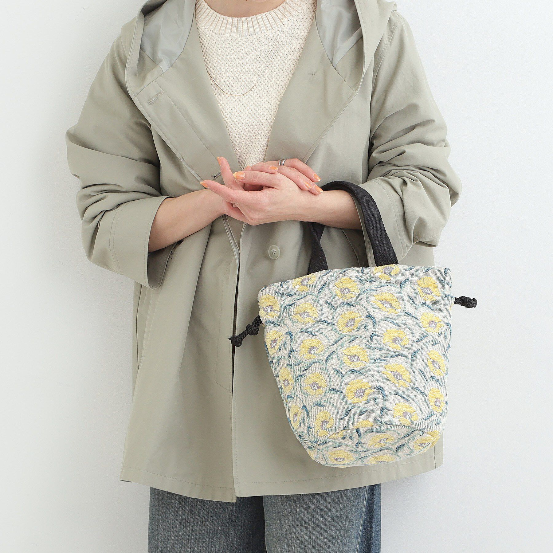 SHOO･LA･RUE「【インド製】ジャカード巾着バッグ」|トートバッグ|