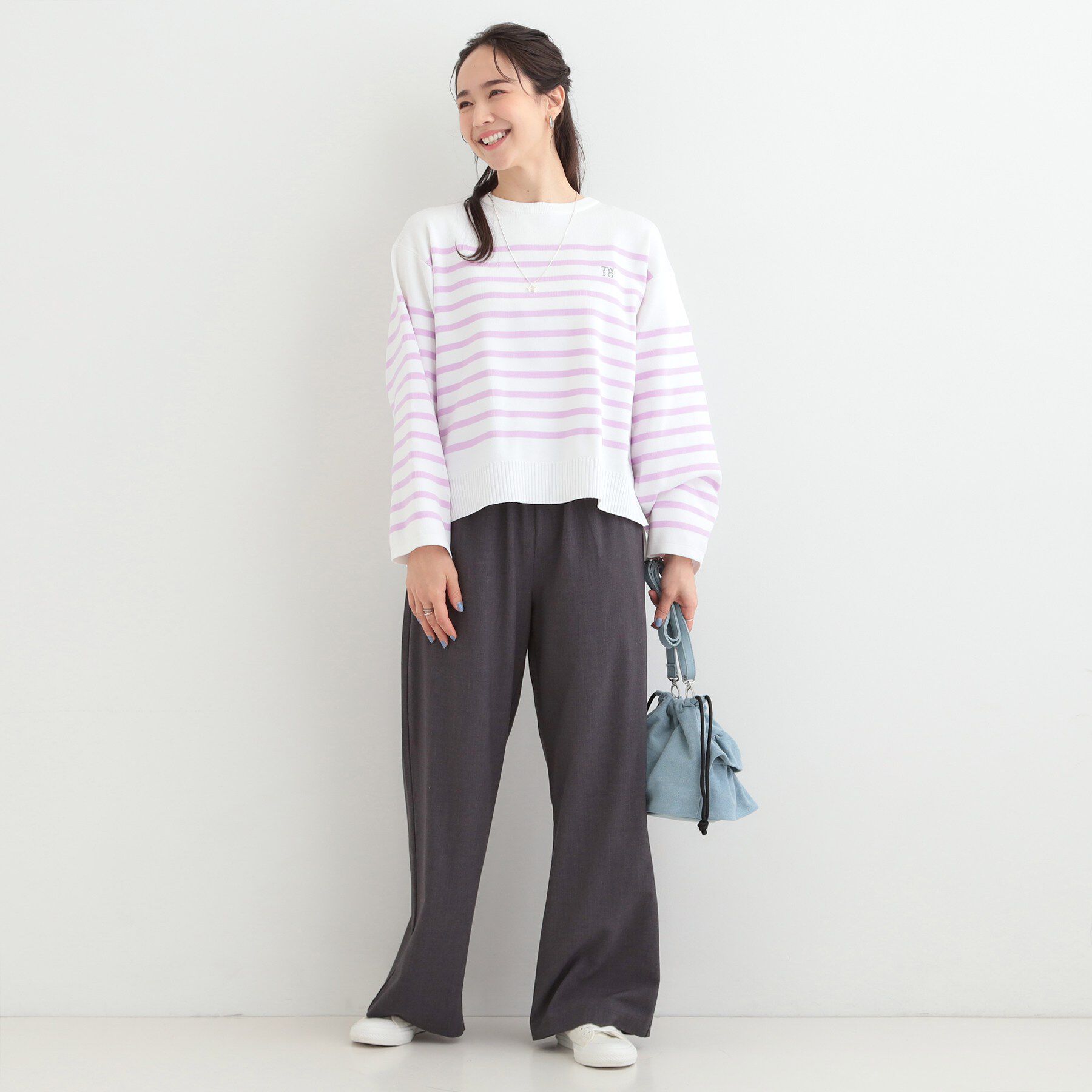 SHOO･LA･RUE「まるでTシャツ 大人カジュアルコーデに最適なボーダーニット」|ニット・セーター|