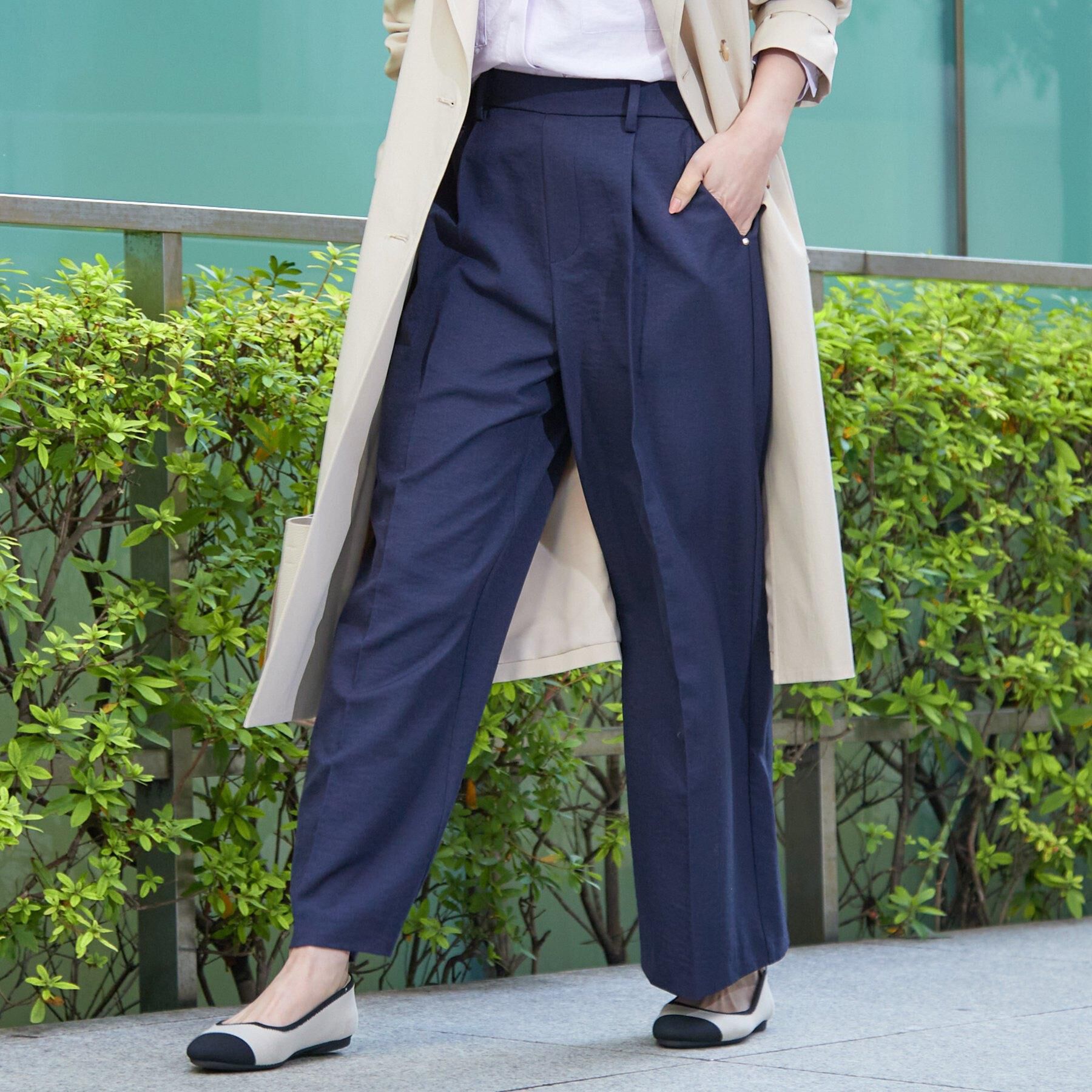 SHOO･LA･RUE「【洗濯機可/セットアップ可/SS-LL/UV】脚のラインをきれいに見せる ワイドパンツ」|その他|