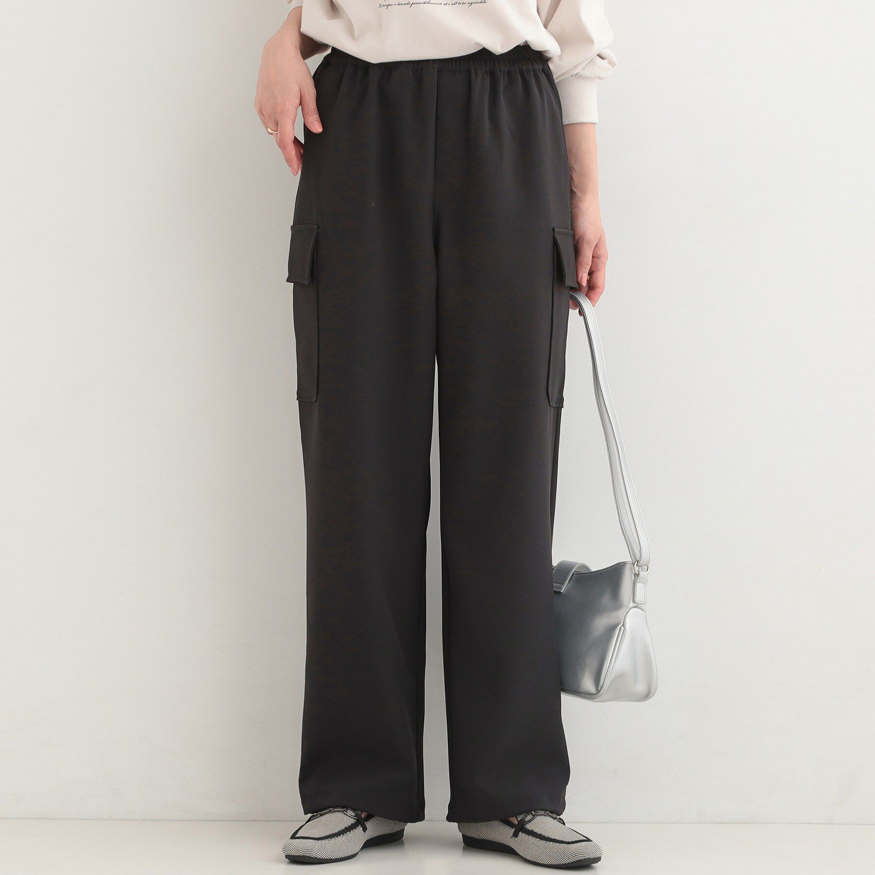 SHOO･LA･RUE「【洗濯機可/S-LL/2WAY】こなれたカジュアルスタイルに イージーカーゴパンツ」|その他|ブラック(019)