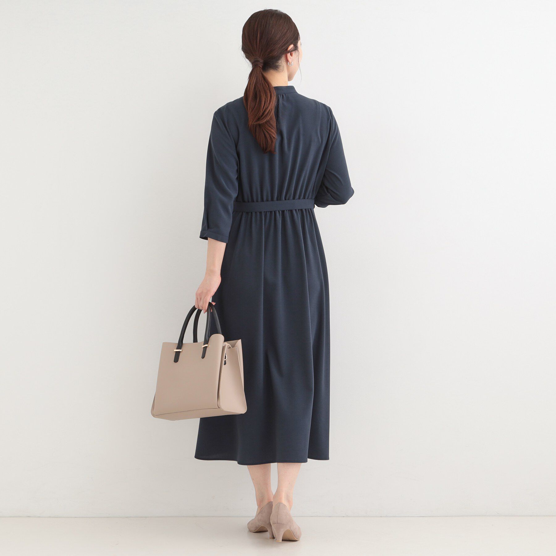 SHOO･LA･RUE「【洗濯機可/接触冷感/UV】ONOFF使える ウエストタックワンピース」|ワンピース|