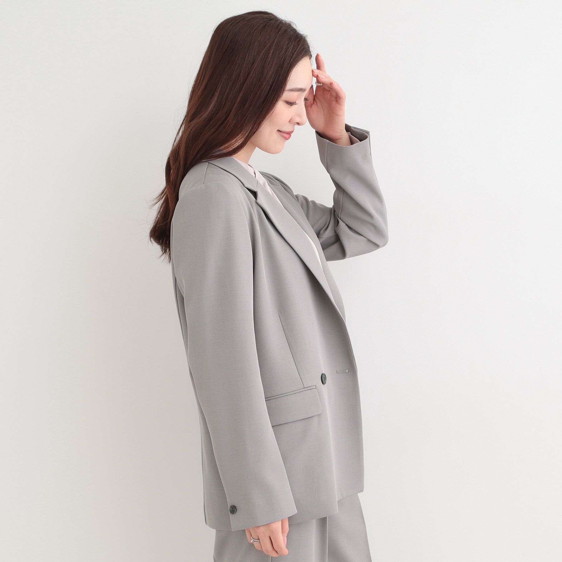 SHOO･LA･RUE「【洗濯機可/イージーケア/UV】オンオフ使える　ゆったりダブルジャケット」|テーラードジャケット|