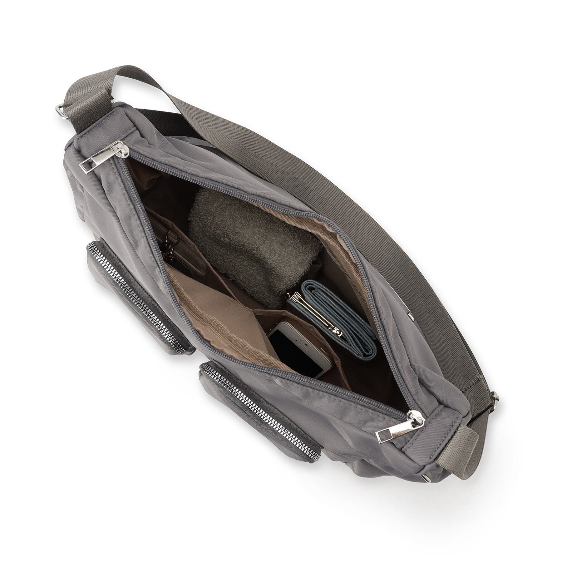 SHOO･LA･RUE「【撥水】ダブルポケットショルダーバッグ」|ショルダー・メッセンジャー|