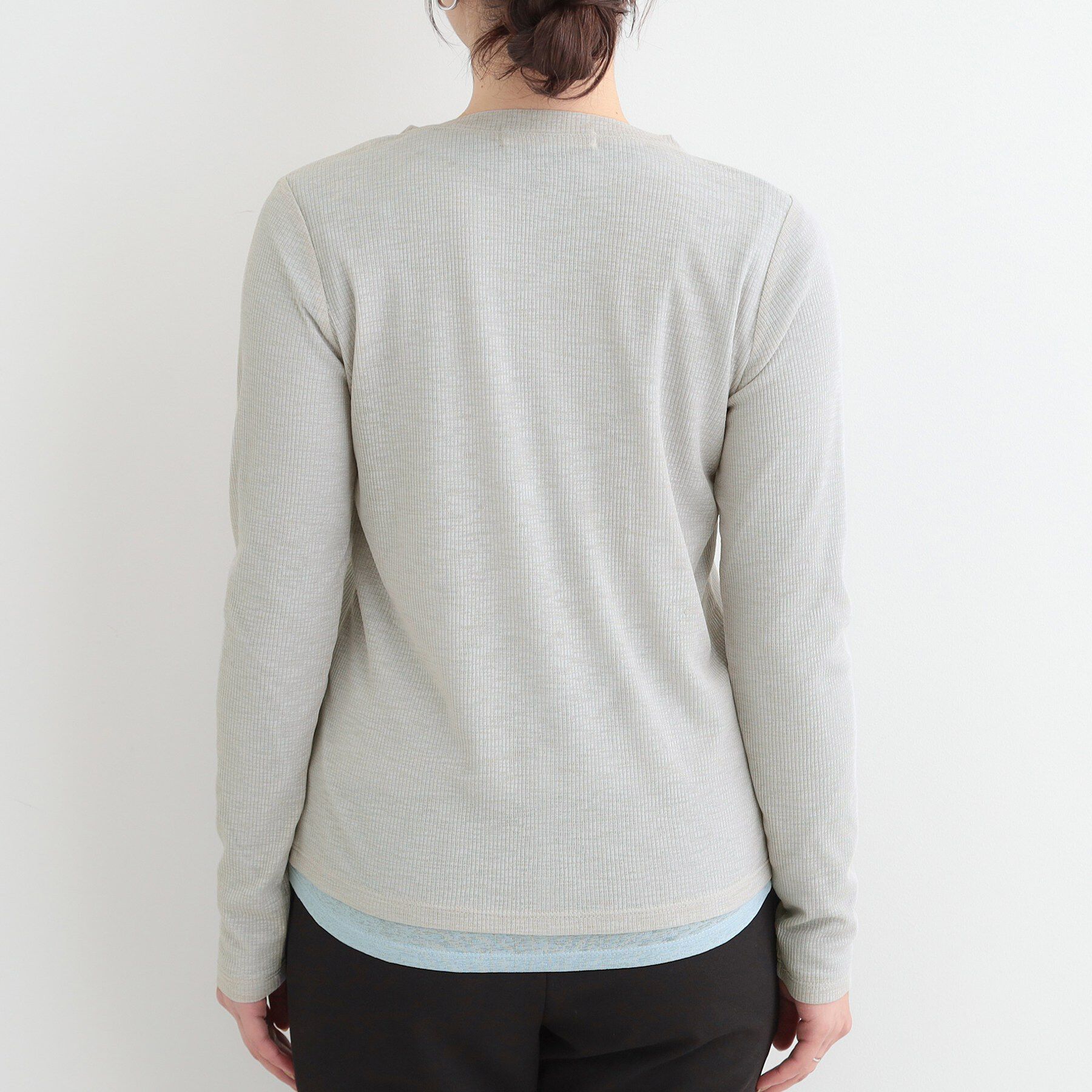 SHOO･LA･RUE「【2点セット/洗濯機可/S-LL】こなれ感あるレイヤードスタイルが即完成 シアーカーディガン+ロンT」|その他|