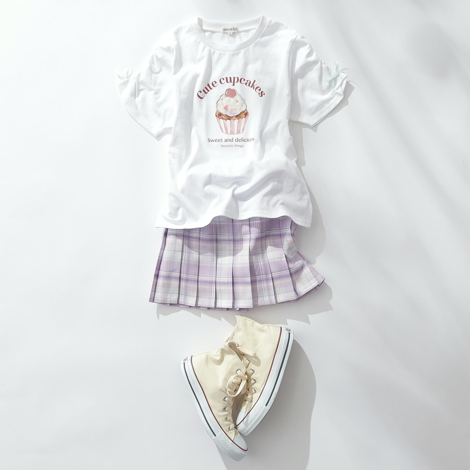 SHOO･LA･RUE「【100-150cm】ラメプリーツスカート」|スカート|