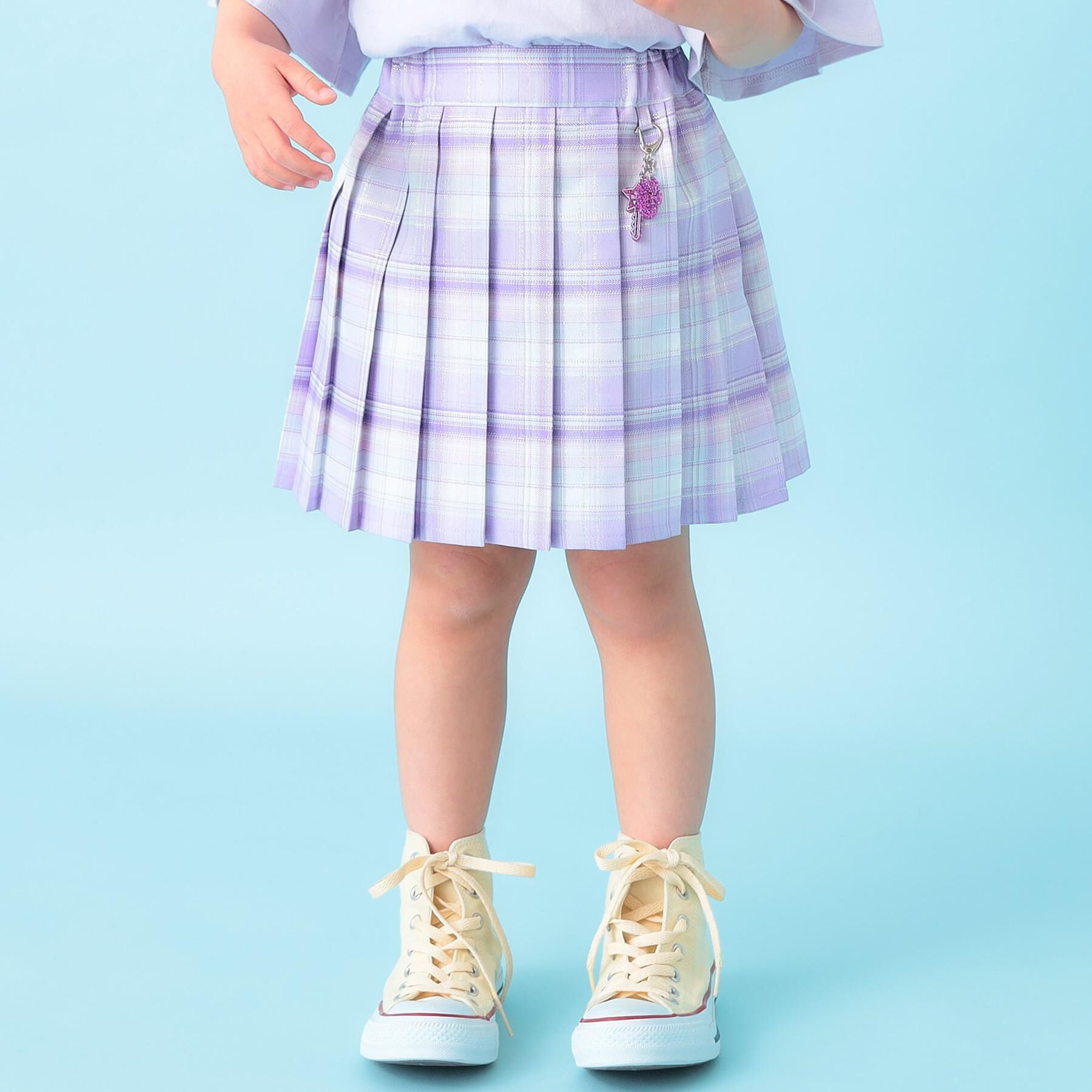 SHOO･LA･RUE「【100-150cm】ラメプリーツスカート」|スカート|