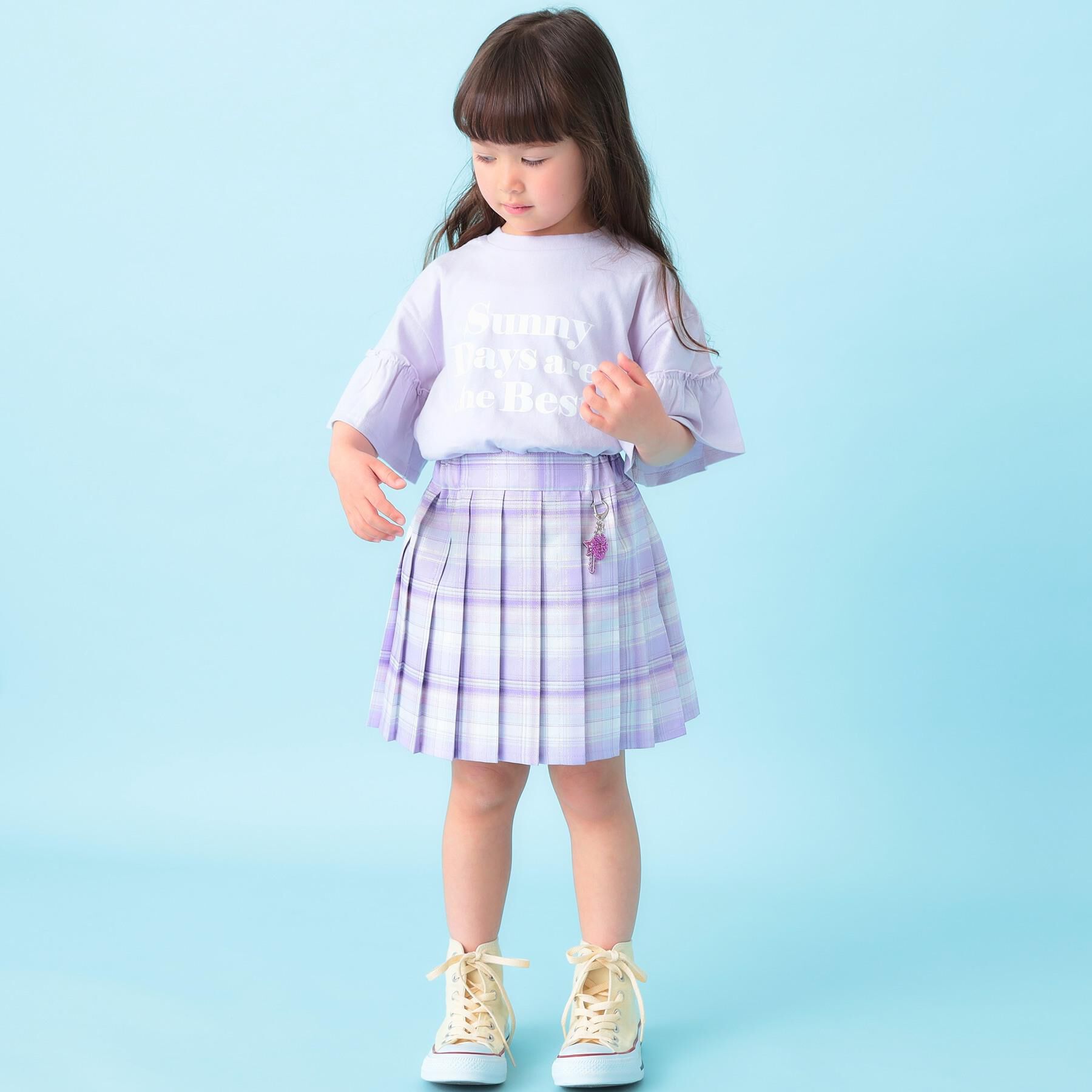 SHOO･LA･RUE「【100-150cm】ラメプリーツスカート」|スカート|