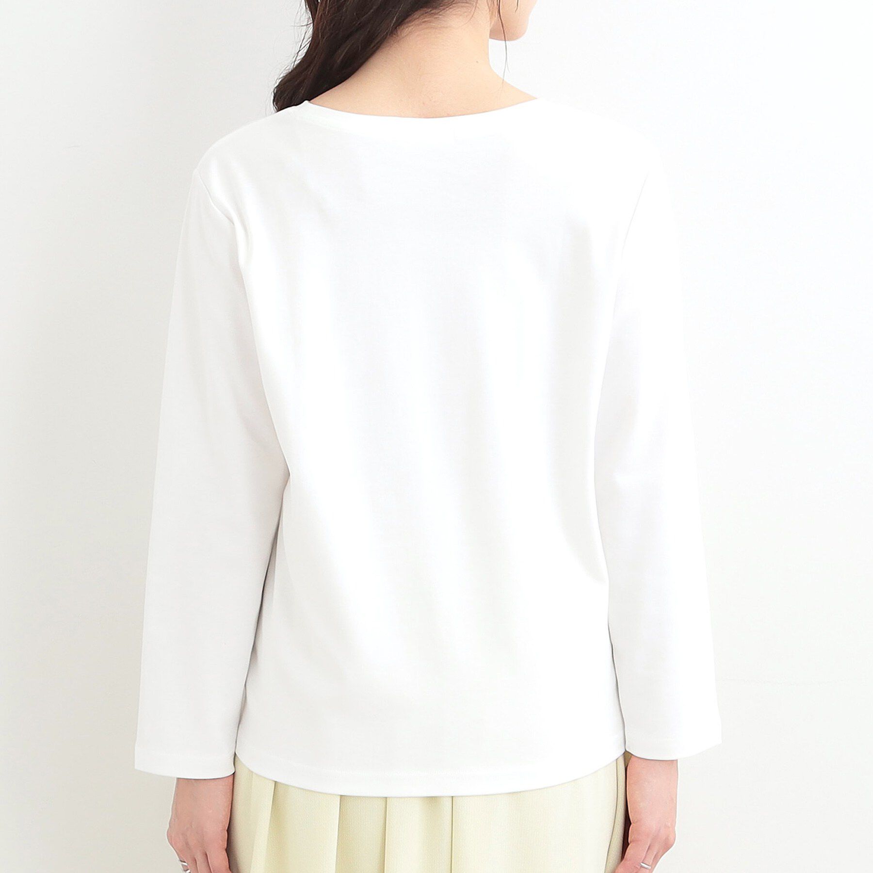 SHOO･LA･RUE「【接触冷感/UV/抗菌防臭】小さめロゴの大人スムースロンT」|Tシャツ・カットソー|