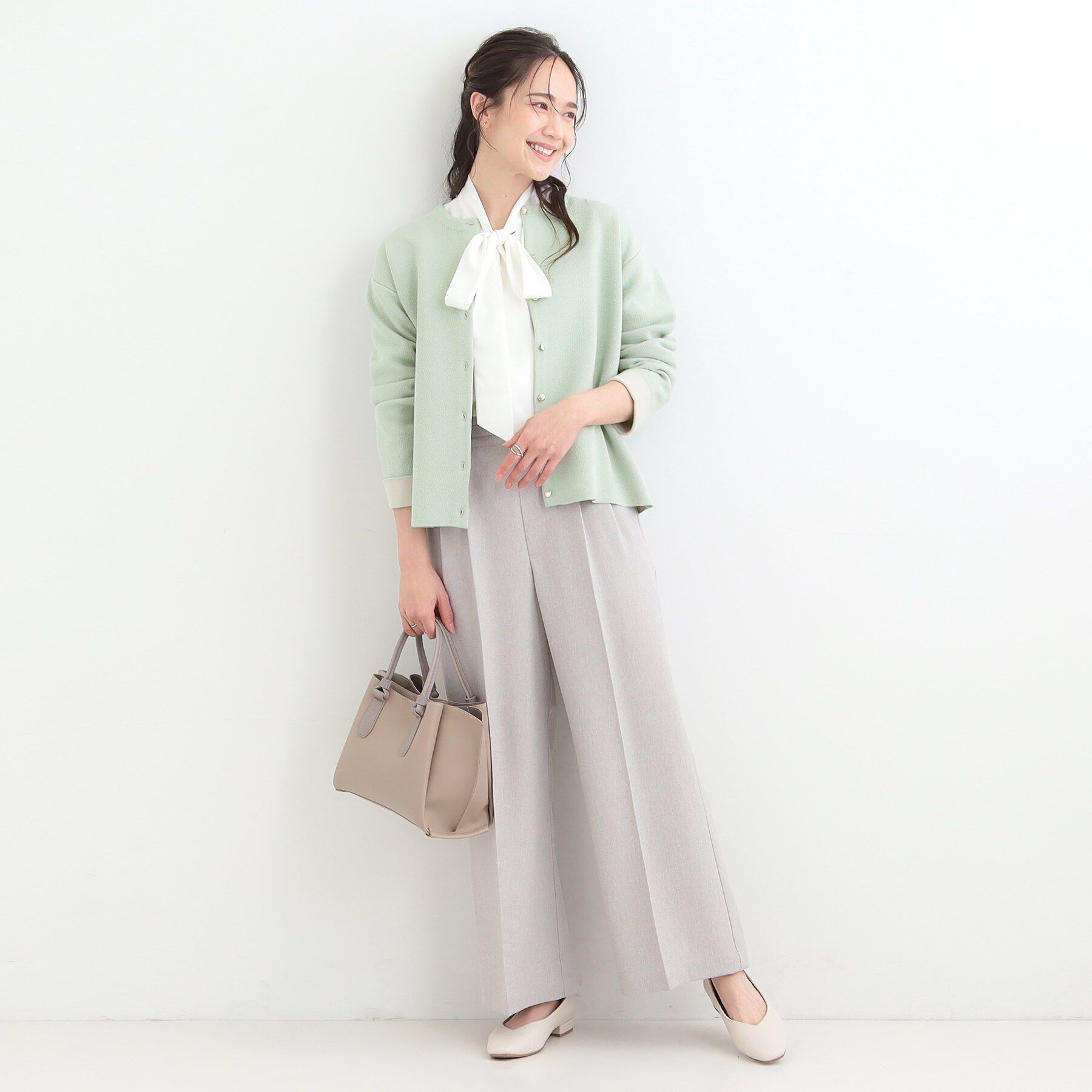 SHOO･LA･RUE「【洗濯機可/S-LL】品良くきまる 配色カーディガン」|カーディガン|