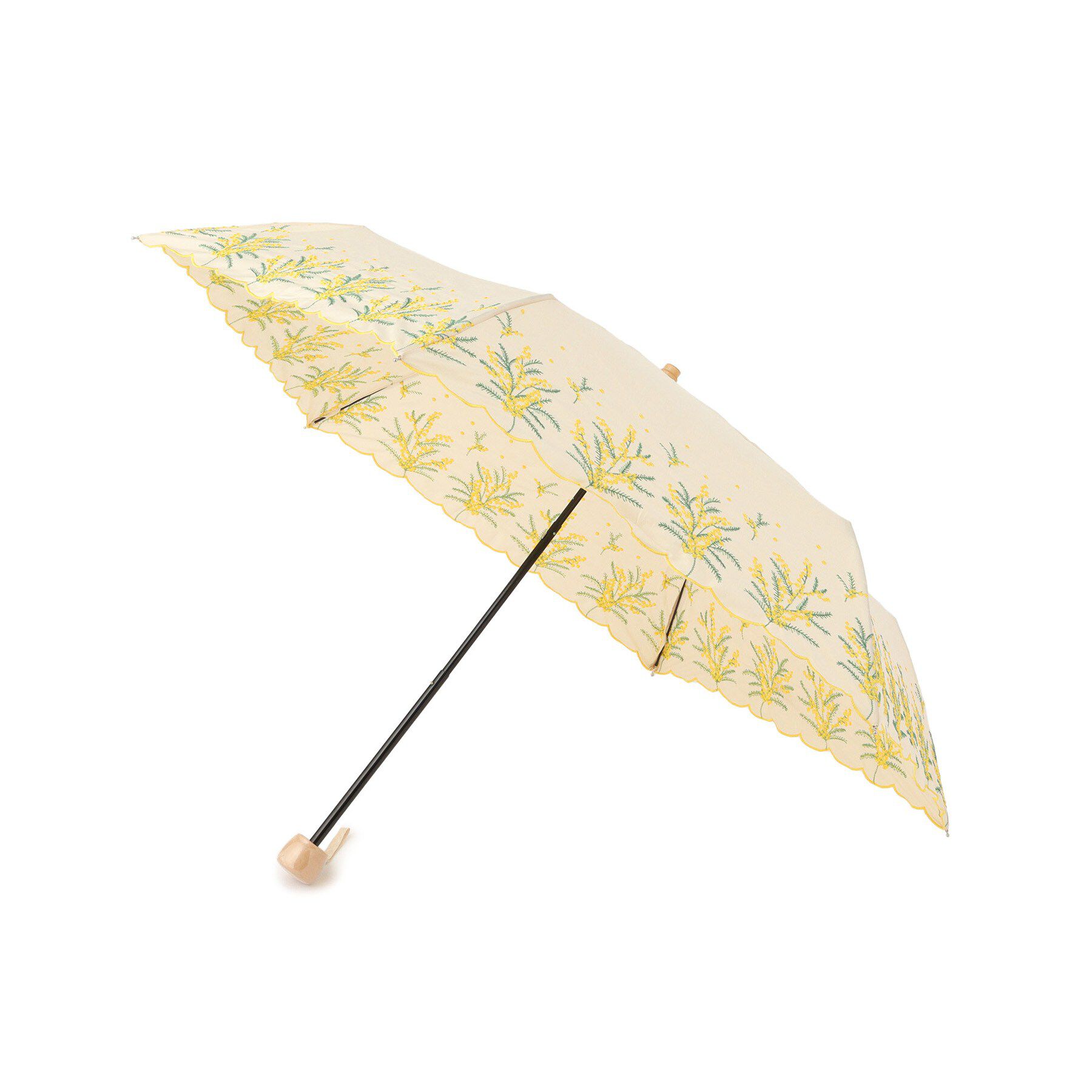 SHOO･LA･RUE「【晴雨兼用】ミモザ刺繍折りたたみ傘【because】」|傘|アイボリー(204)