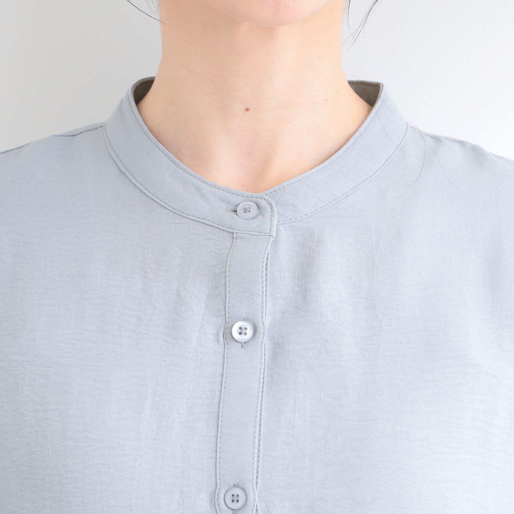 SHOO･LA･RUE「【S-LL】程よい甘さが魅力 ギャザー切り替えフリルシャツ」|シャツ・ブラウス|