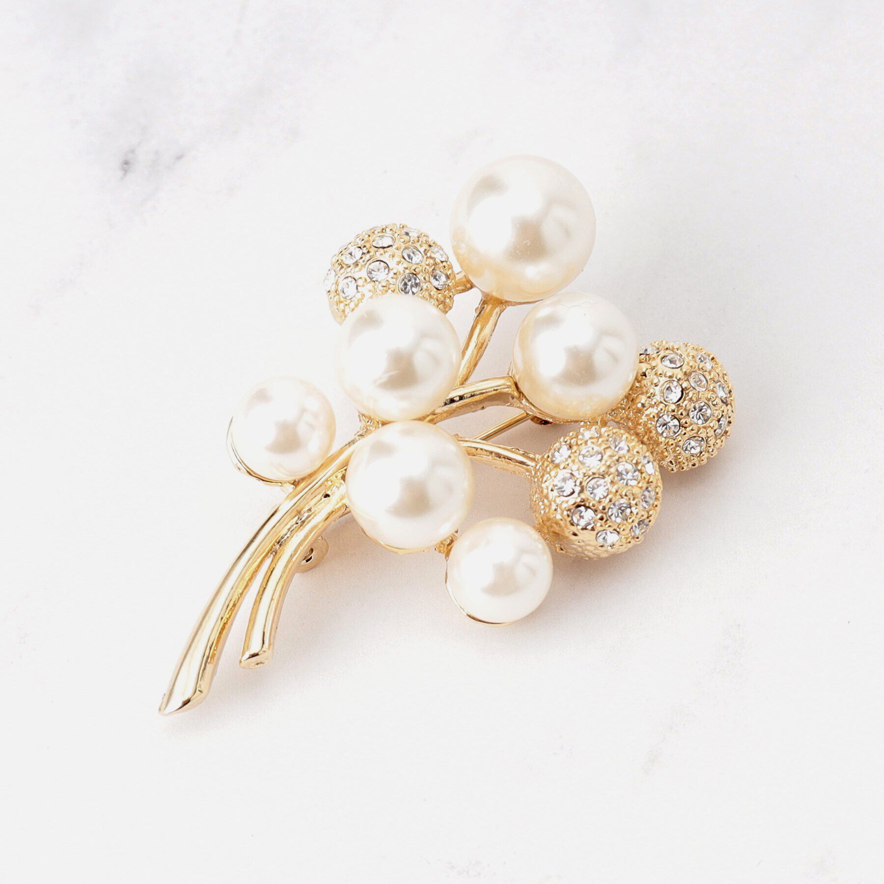 Dessin「【入卒／セレモニー】パール調ブーケブローチ」|ブローチ・コサージュ|ゴールド(007)