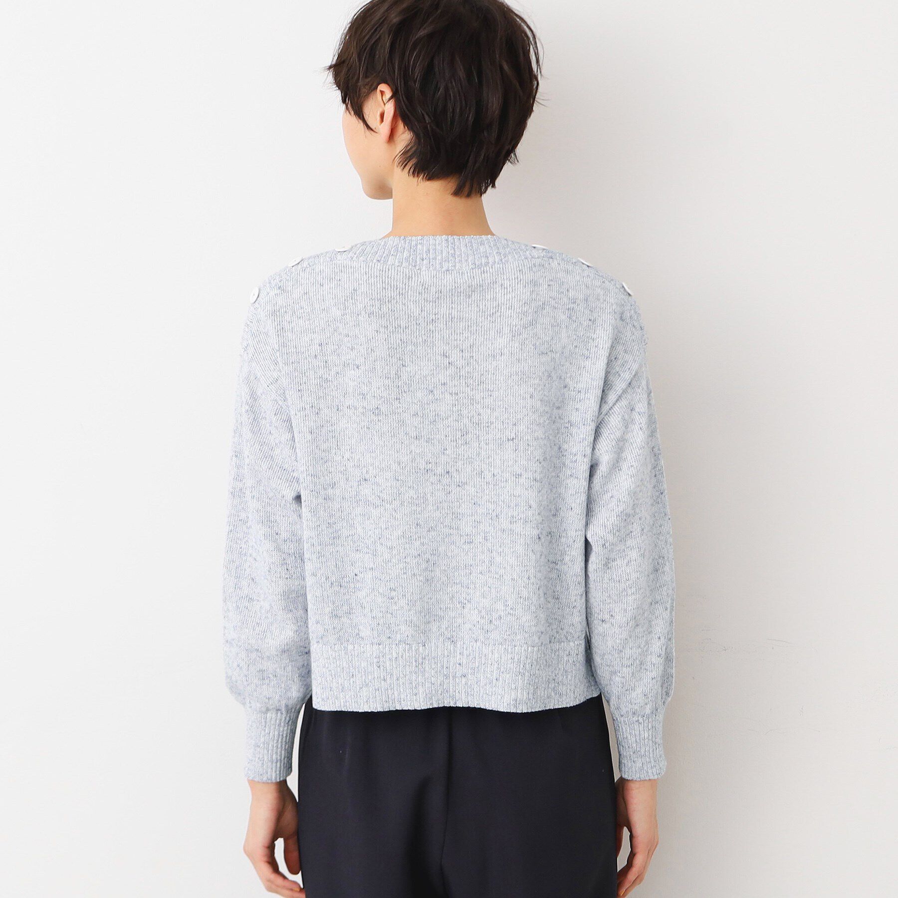 Dessin「【洗える】肩ボタンミックス糸ニット（S～L)」|ニット・セーター|