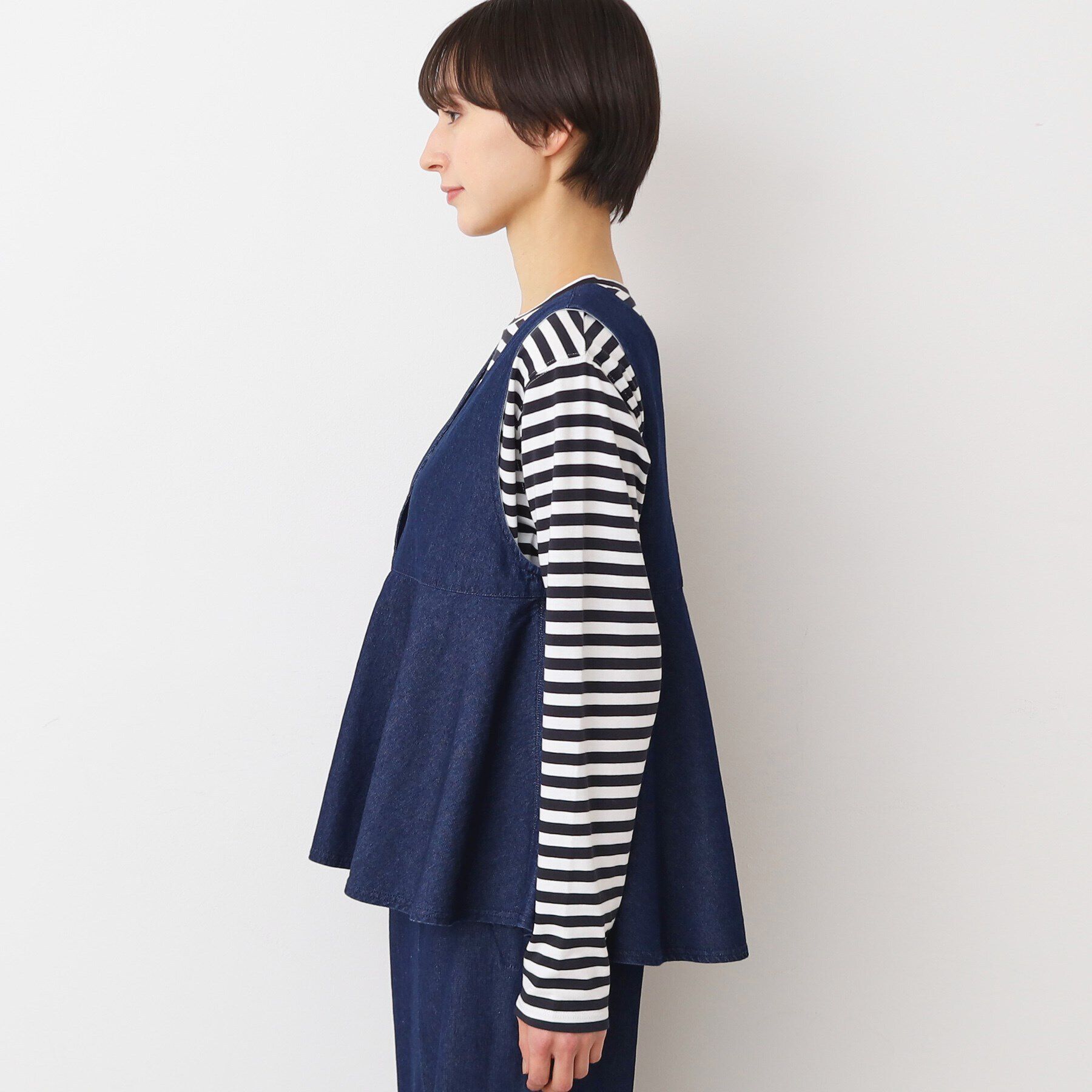 Dessin「【洗える】デニムペプラムベスト」|ベスト・ジレ|