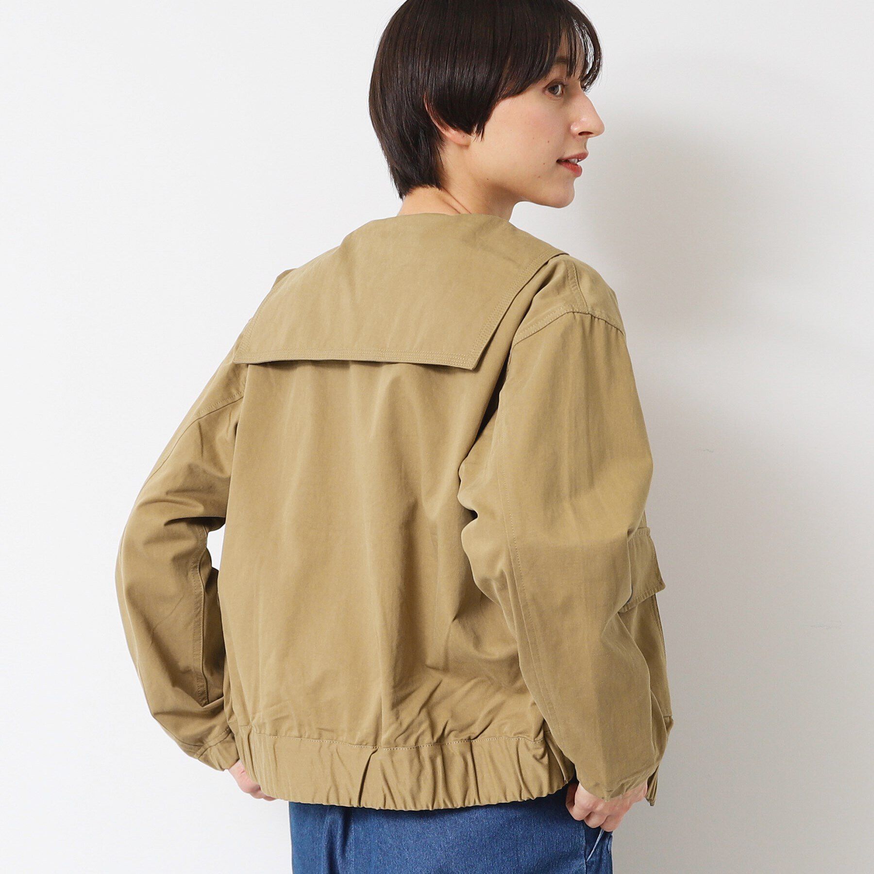 Dessin「【洗える】セーラーカラージップジャケット」|ブルゾン・スタジャン|