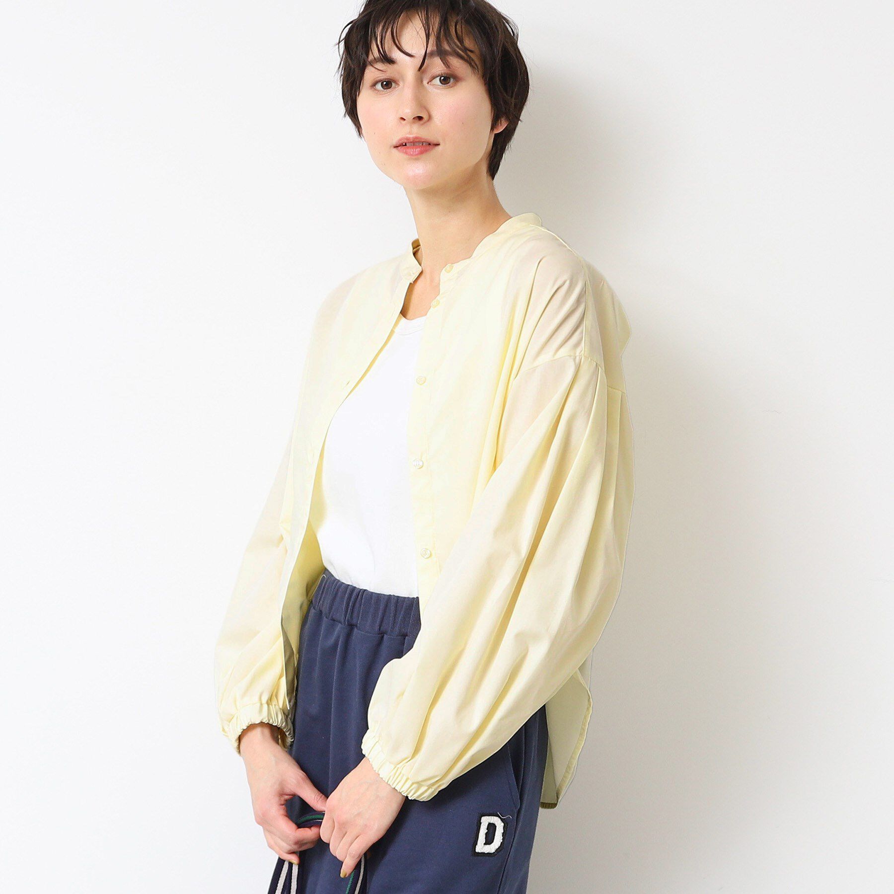 Dessin「【洗える】バンドカラー袖デザインシャツ（S～L）」|シャツ・ブラウス|