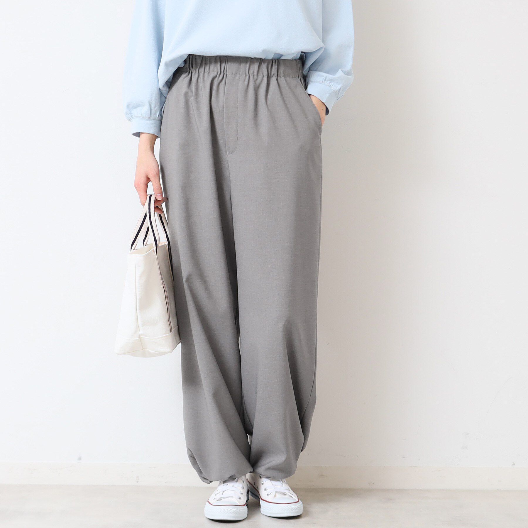 Dessin「【ウエストゴム・洗える】裾ドロスト付きパンツ（S～L）」|その他|