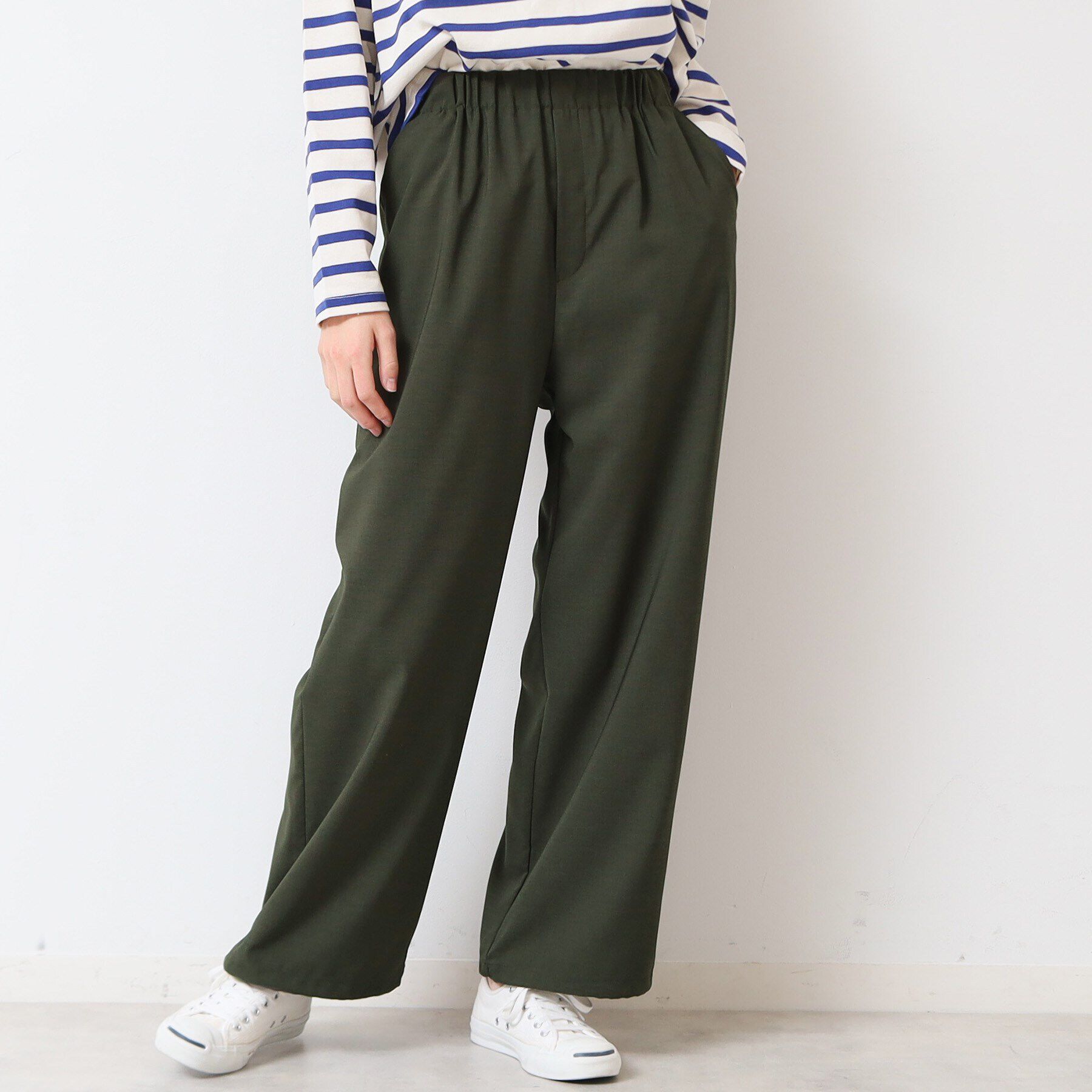 Dessin「【ウエストゴム・洗える】裾ドロスト付きパンツ（S～L）」|その他|