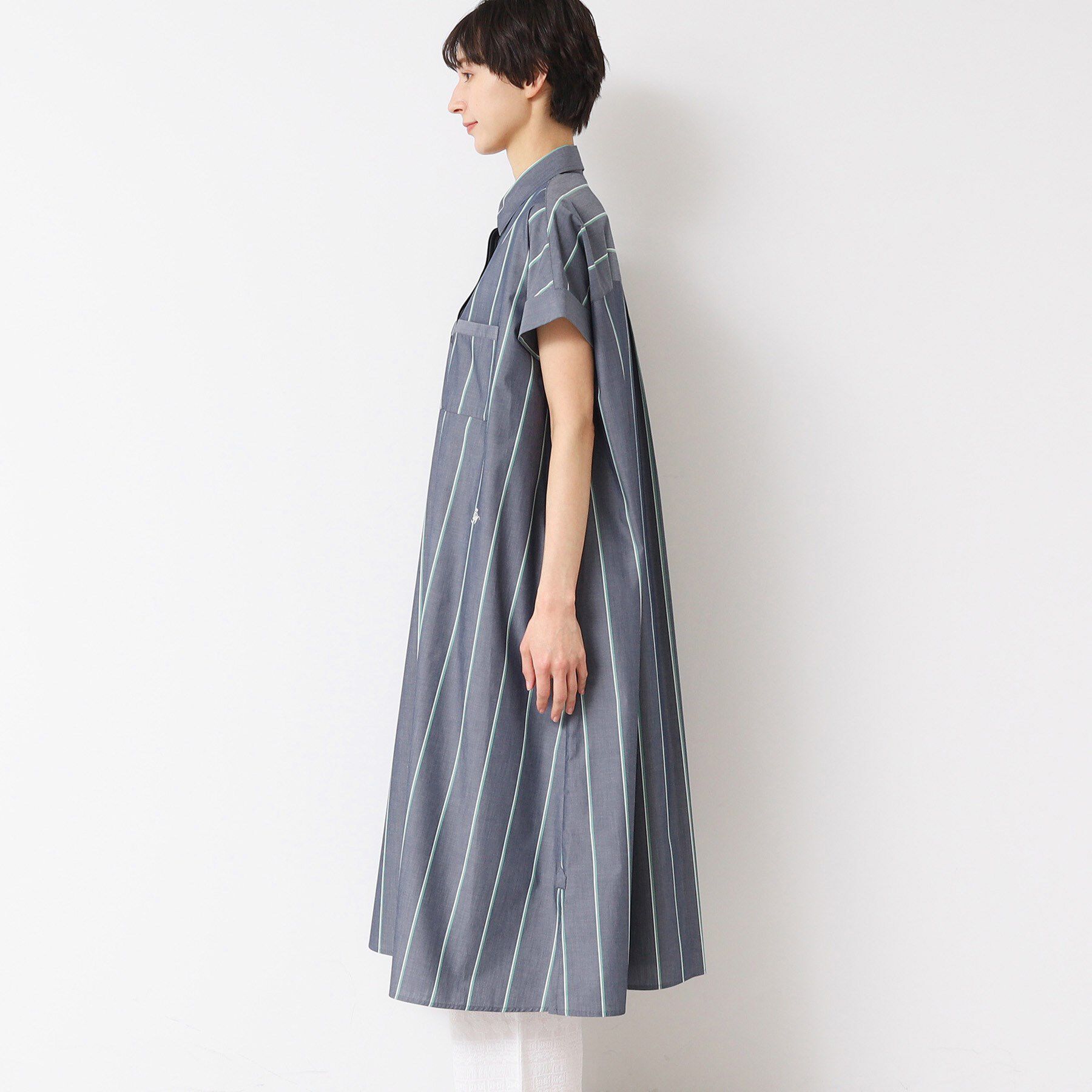 Dessin「【洗える】オリジナルストライプ柄シャツワンピース（S～L）」|ワンピース|