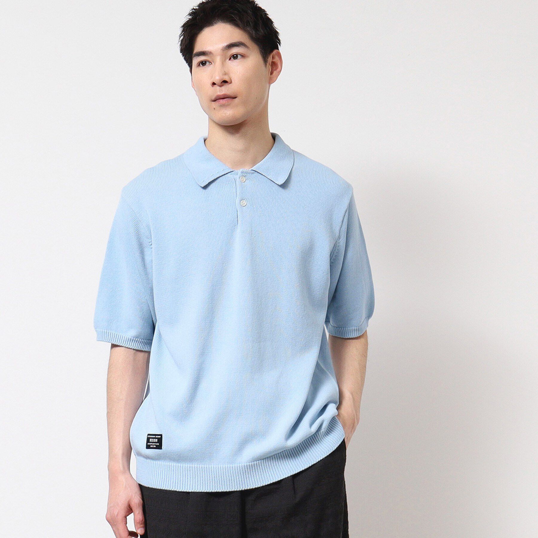 Dessin「【洗える】ニットポロシャツ」|ポロシャツ|ブルー(091)