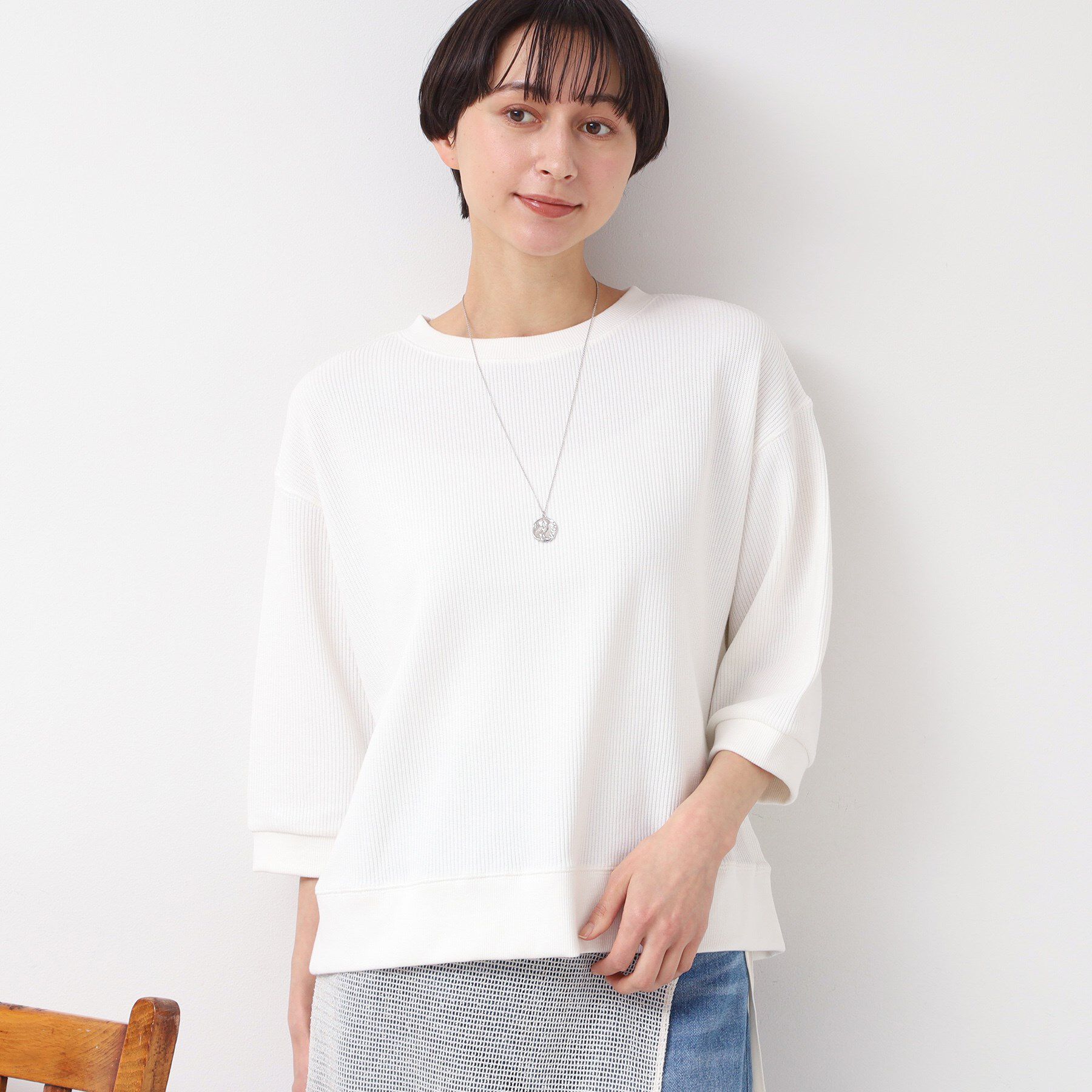 Dessin「【洗える】クルーネックカットソー」|Tシャツ・カットソー|ホワイト(002)