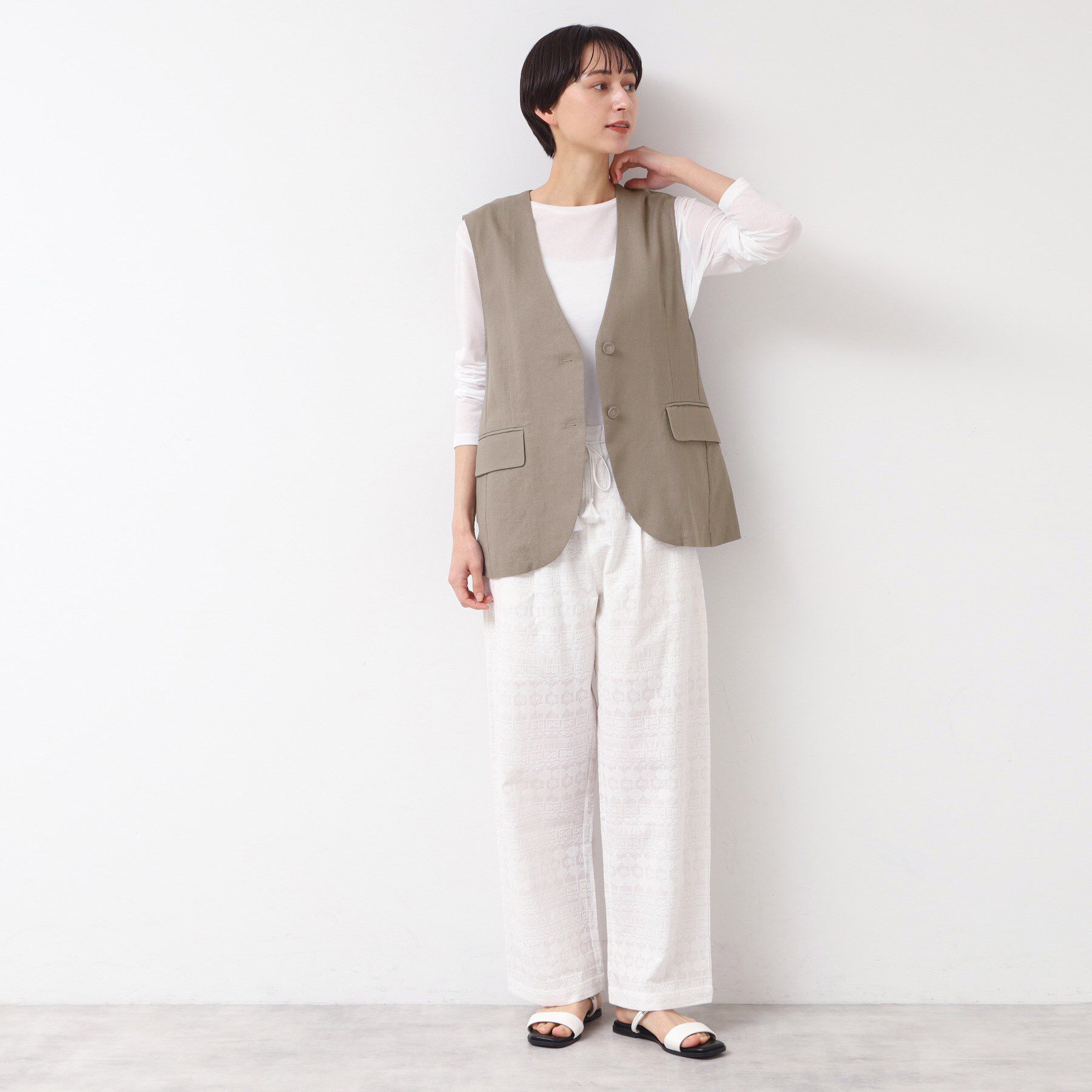 Dessin「【セットアップ可能・洗える】ボタン付きジレ」|ベスト・ジレ|