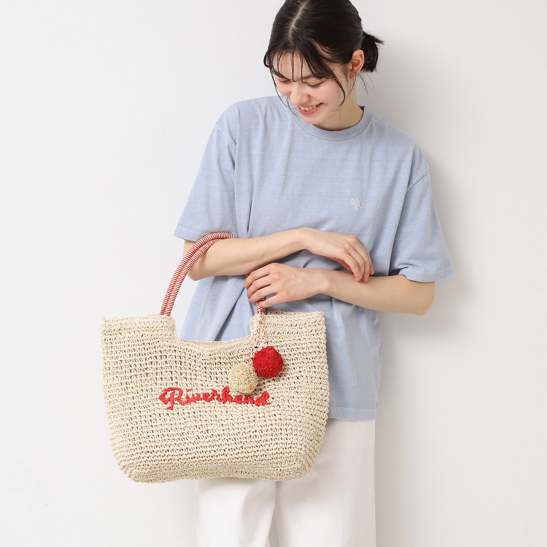 Dessin「【軽量・A4収納可】ポンポンチャームペーパーロゴトートバッグ」|トートバッグ|