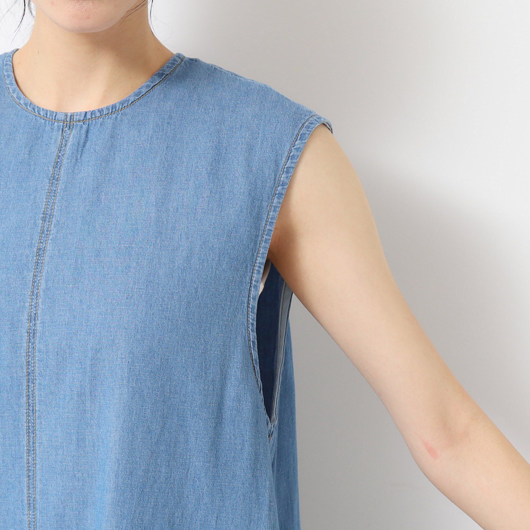 Dessin「【洗える】綿麻デニムワンピース」|ワンピース|