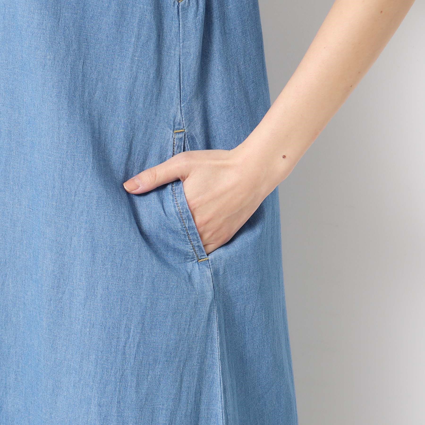 Dessin「【洗える】綿麻デニムワンピース」|ワンピース|