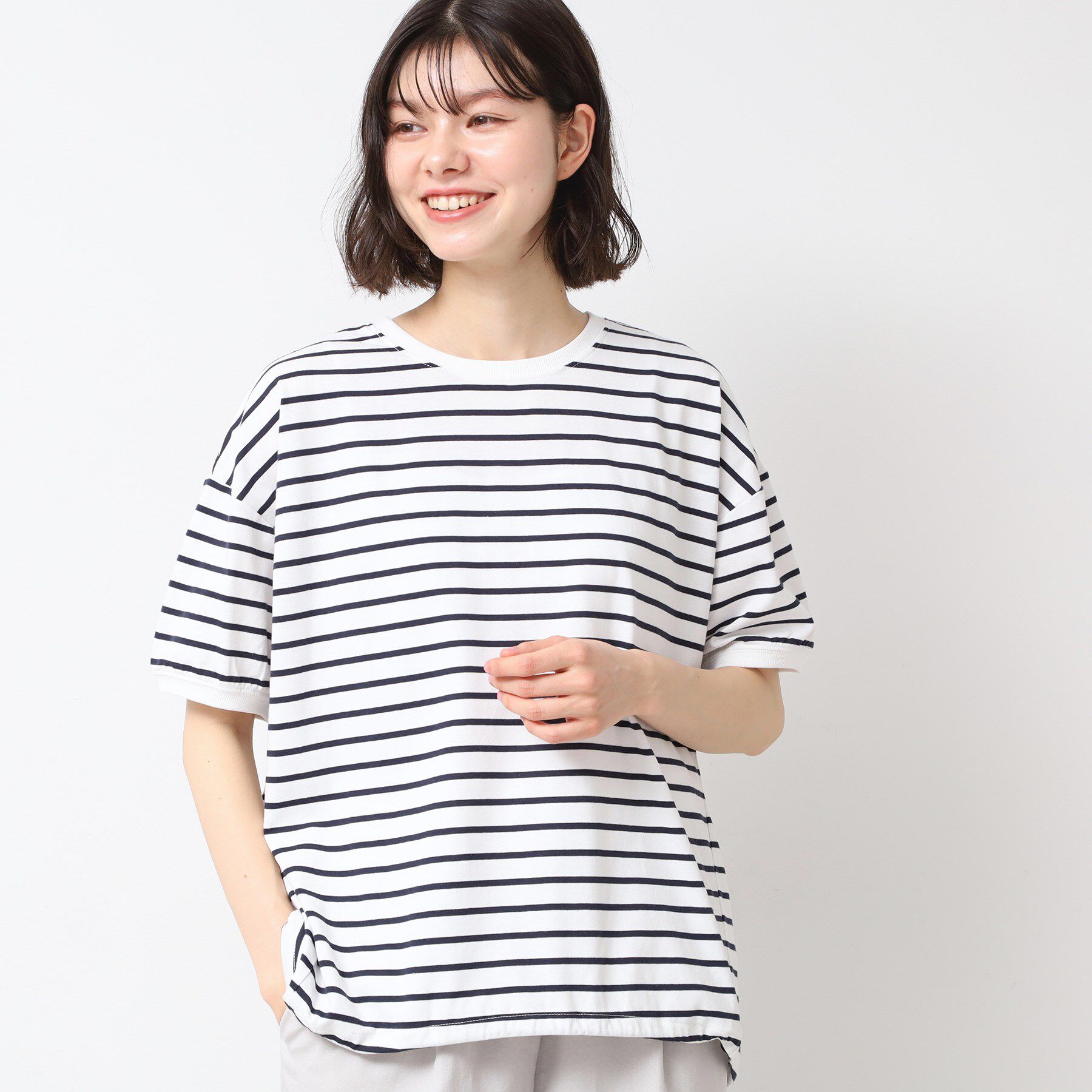 Dessin「【二の腕カバー/接触冷感/UV】ドローコードカットソー（XS～L）」|Tシャツ・カットソー|