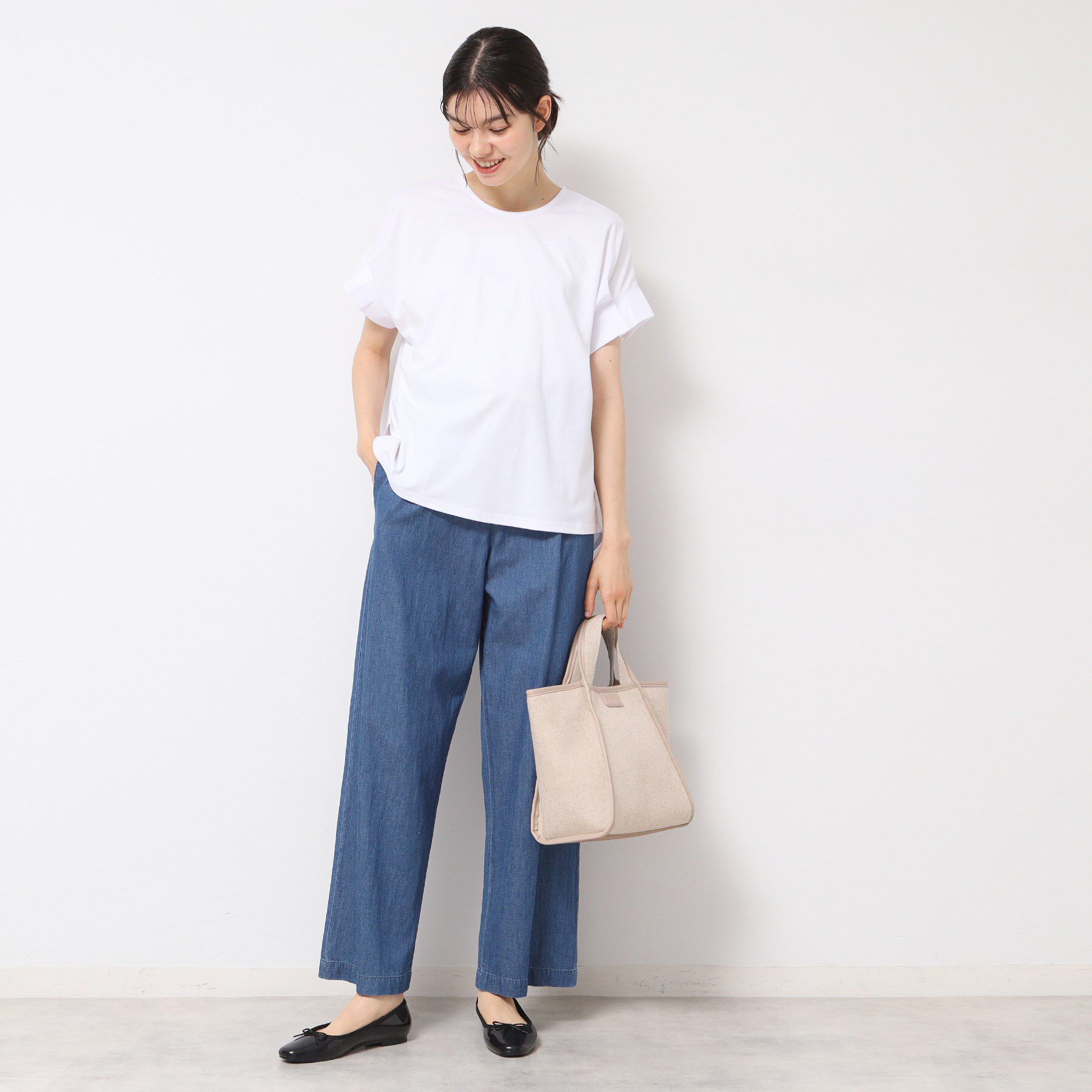 Dessin「【洗える】袖タックデザインカットソー」|Tシャツ・カットソー|