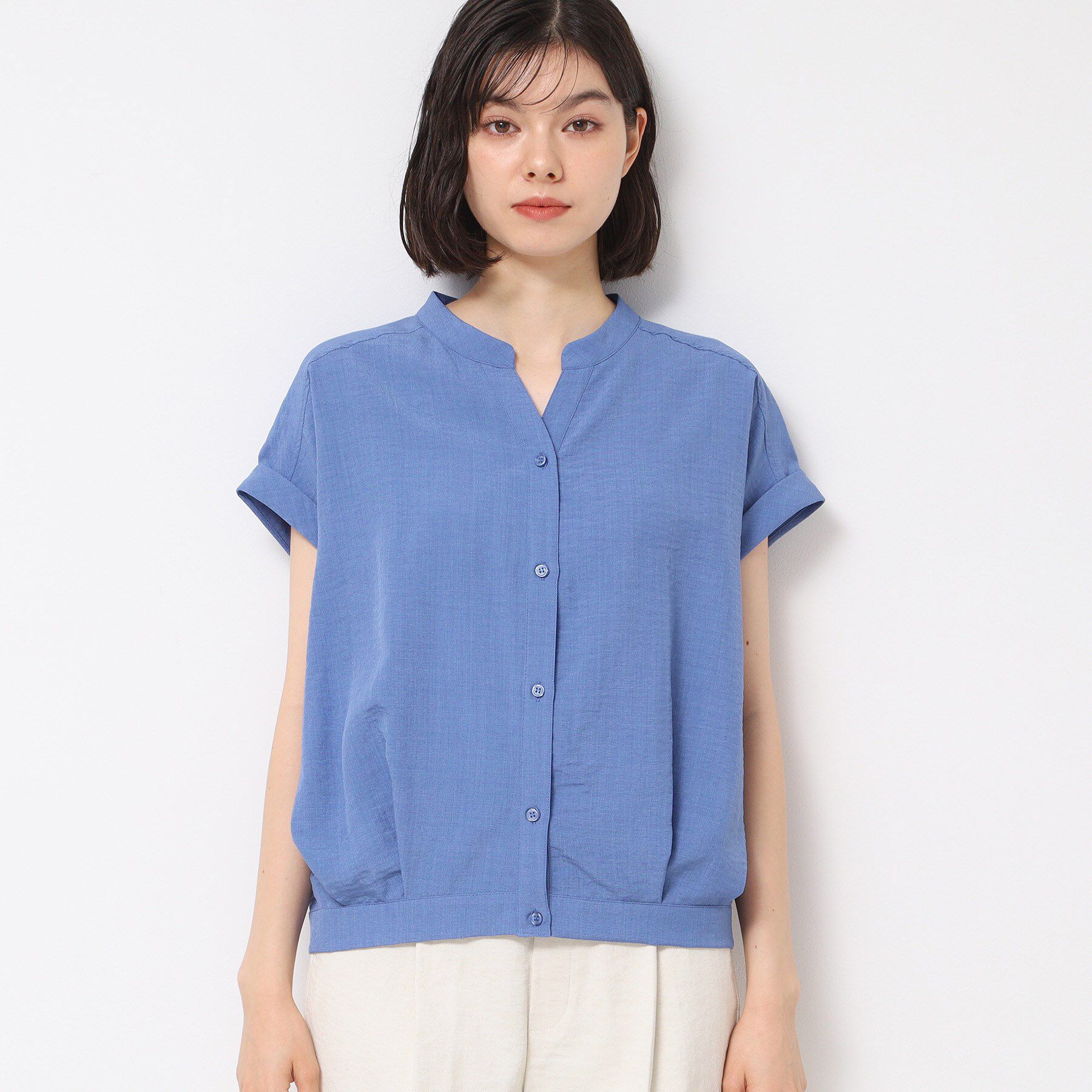 Dessin「【洗える】フレンチスリーブスキッパーシャツ（XS～L）」|シャツ・ブラウス|