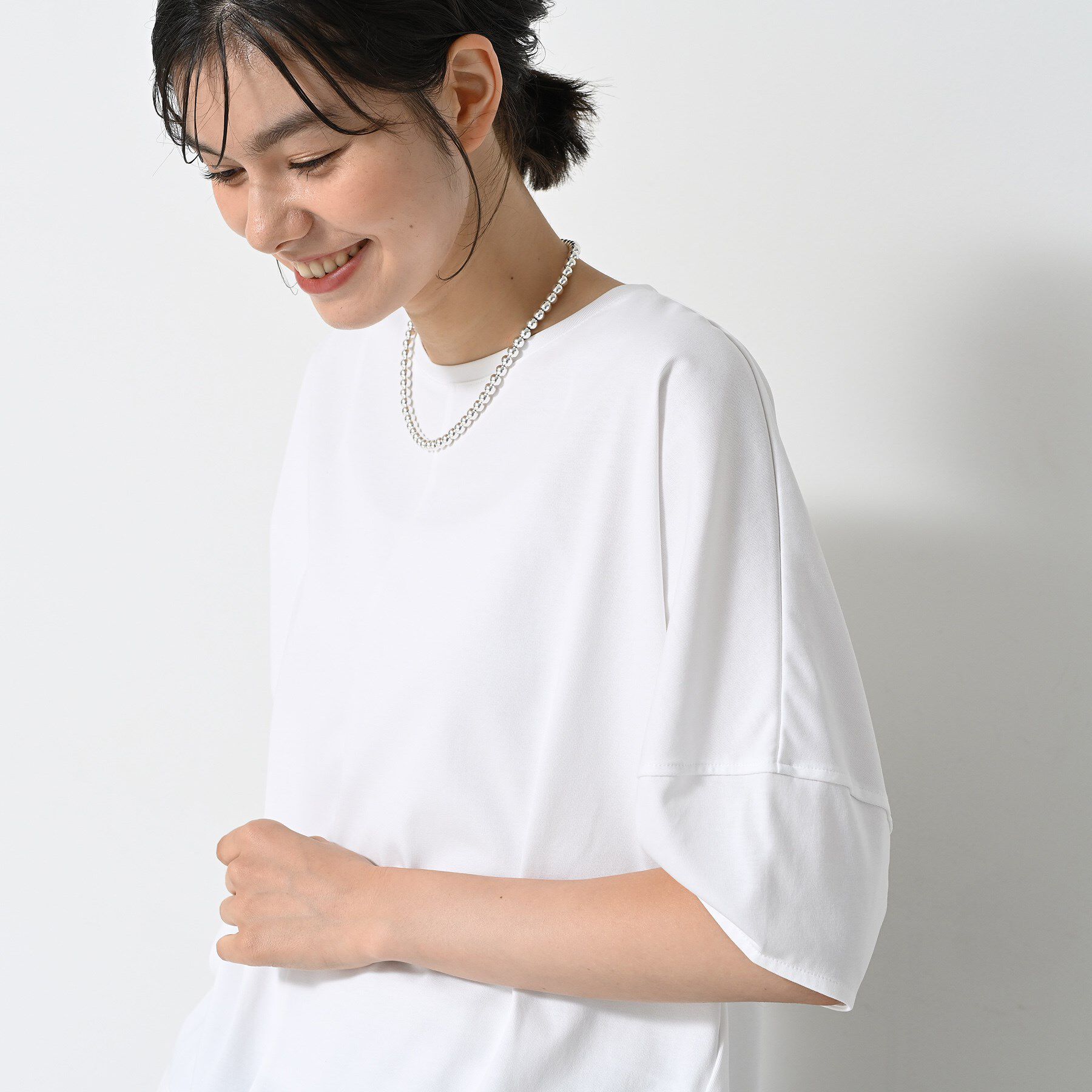 Dessin「【二の腕カバー／UVカット】ランタンスリーブカットソー」|Tシャツ・カットソー|