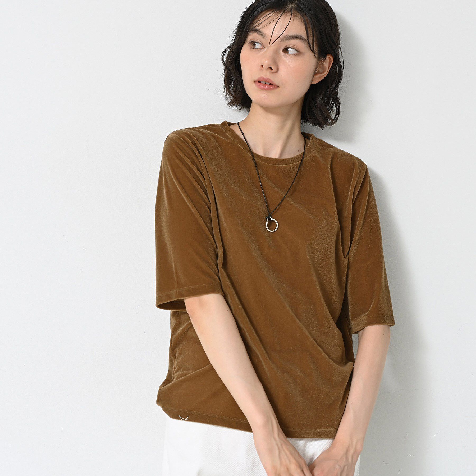 Dessin「【洗える】シアーベロアトップス」|Tシャツ・カットソー|