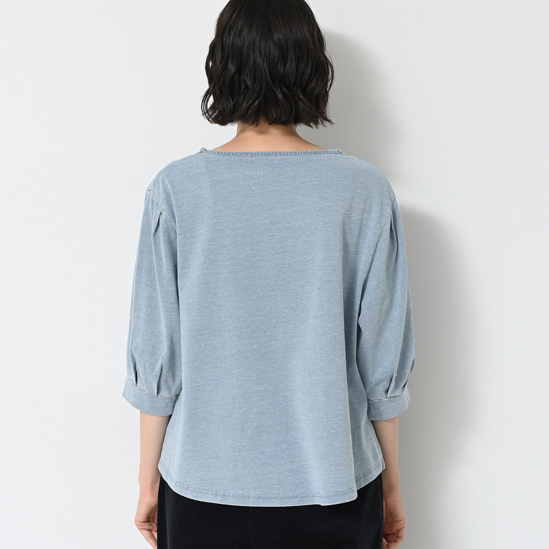 Dessin「【洗える】インディゴ天竺デニム調カットソー」|Tシャツ・カットソー|