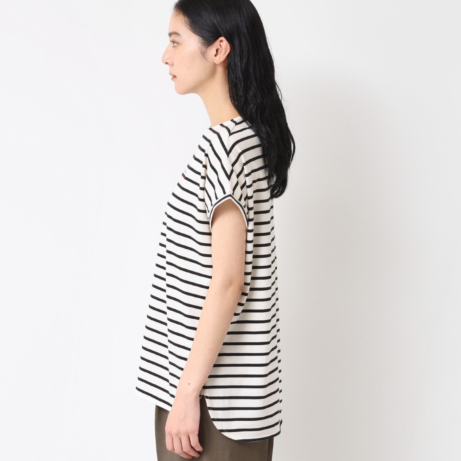 Dessin「【洗える】フレンチスリーブロゴ入りTシャツ」|Tシャツ・カットソー|