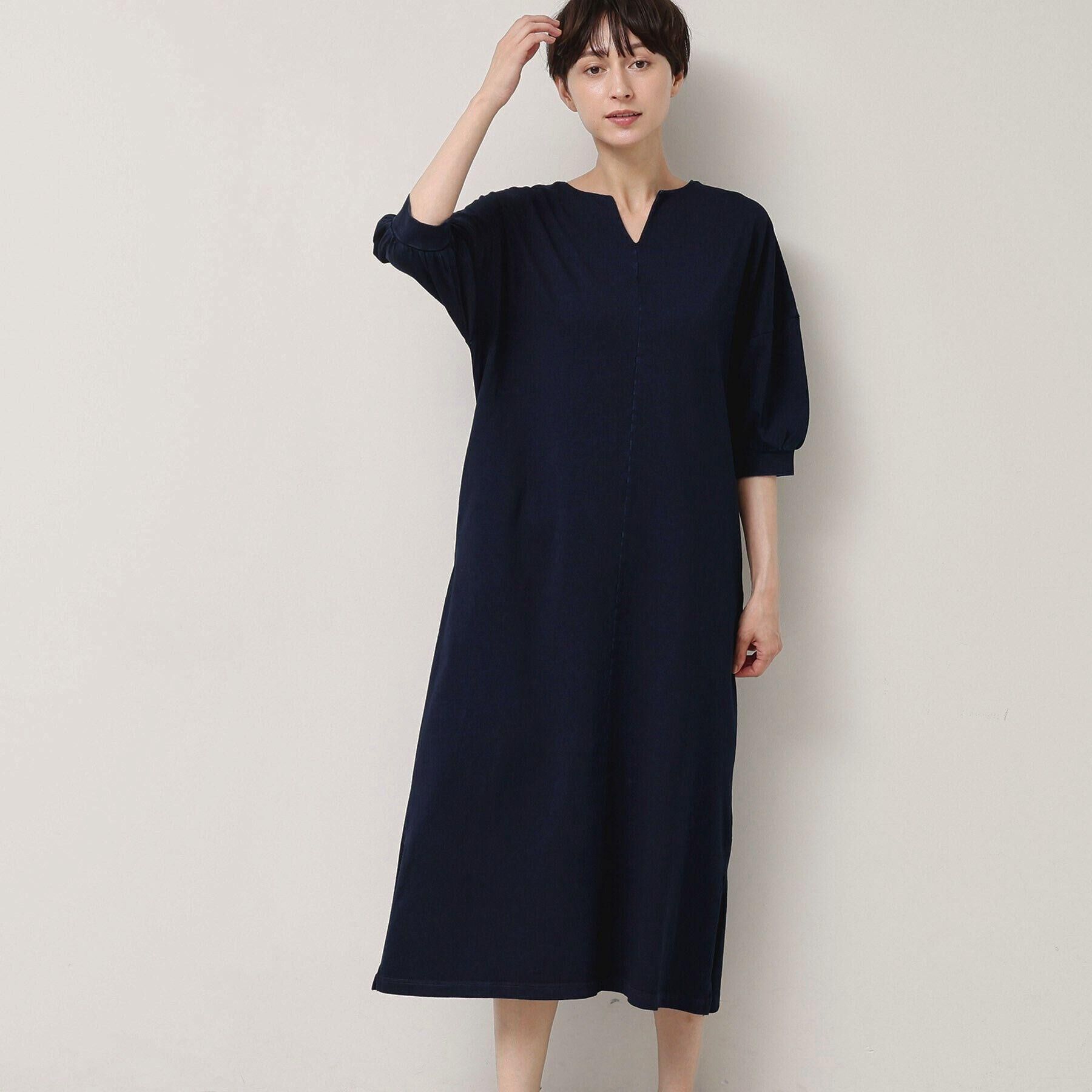Dessin「【洗える】インディゴ天竺デニム調リラクシーワンピース」|ワンピース|ブルー(092)